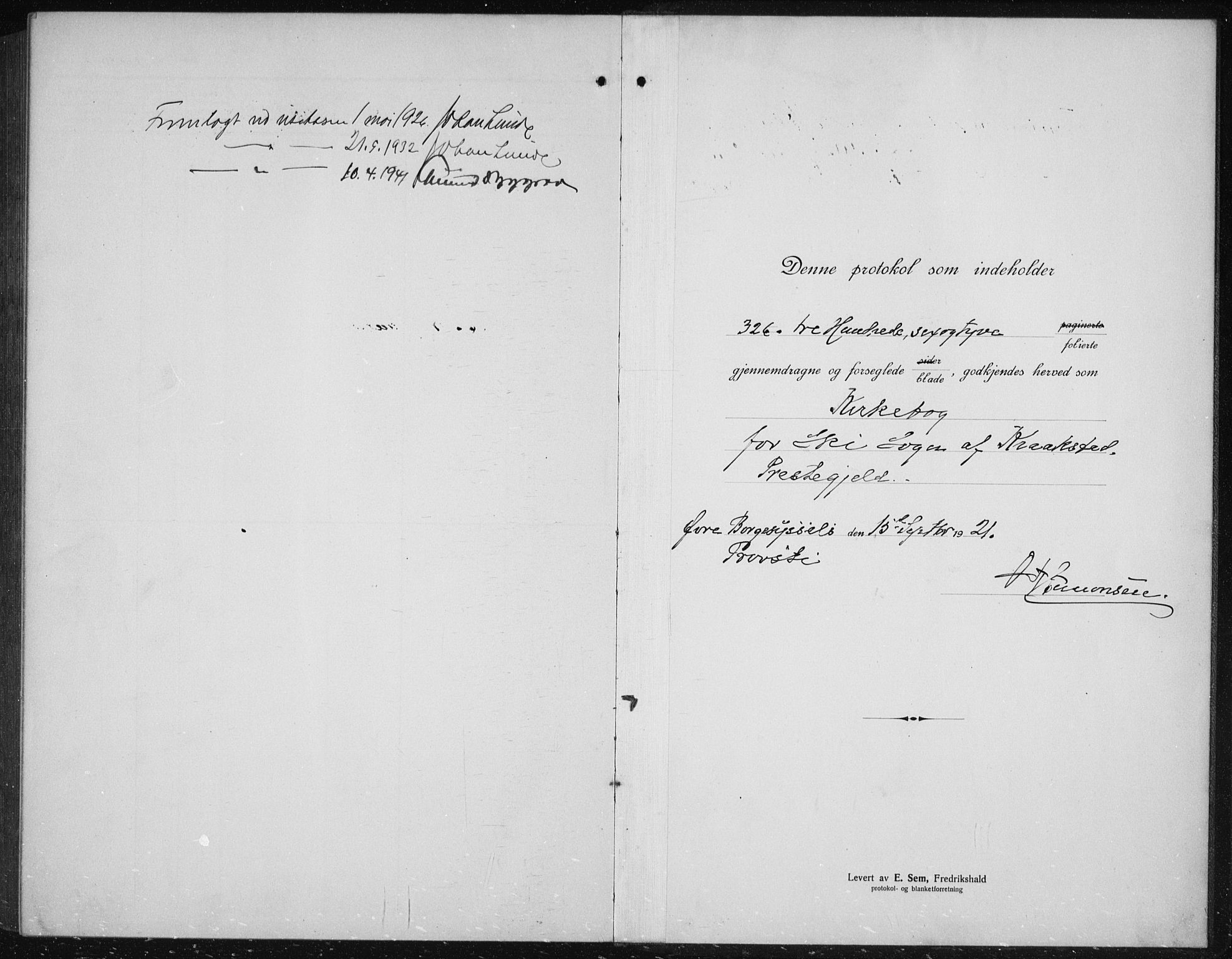 Kråkstad prestekontor Kirkebøker, AV/SAO-A-10125a/G/Gb/L0002: Klokkerbok nr. II 2, 1921-1941