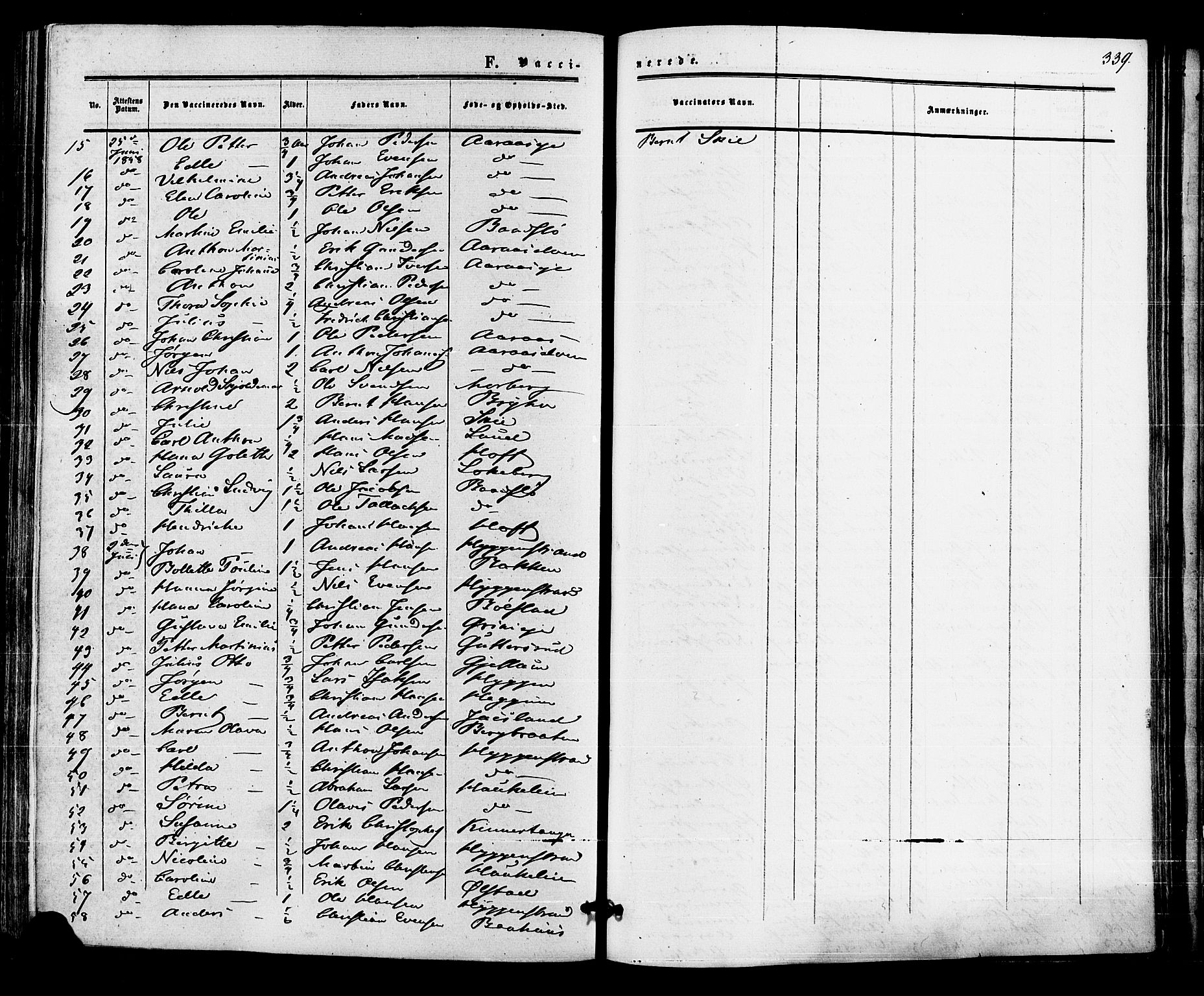 Røyken kirkebøker, SAKO/A-241/F/Fa/L0006: Ministerialbok nr. 6, 1857-1875, s. 339