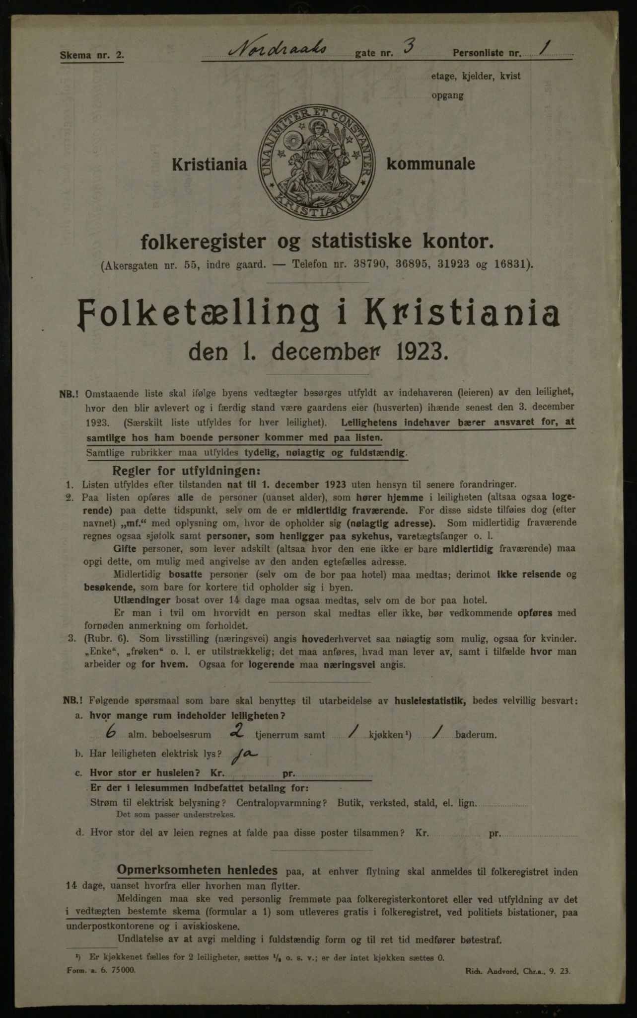 OBA, Kommunal folketelling 1.12.1923 for Kristiania, 1923, s. 80593