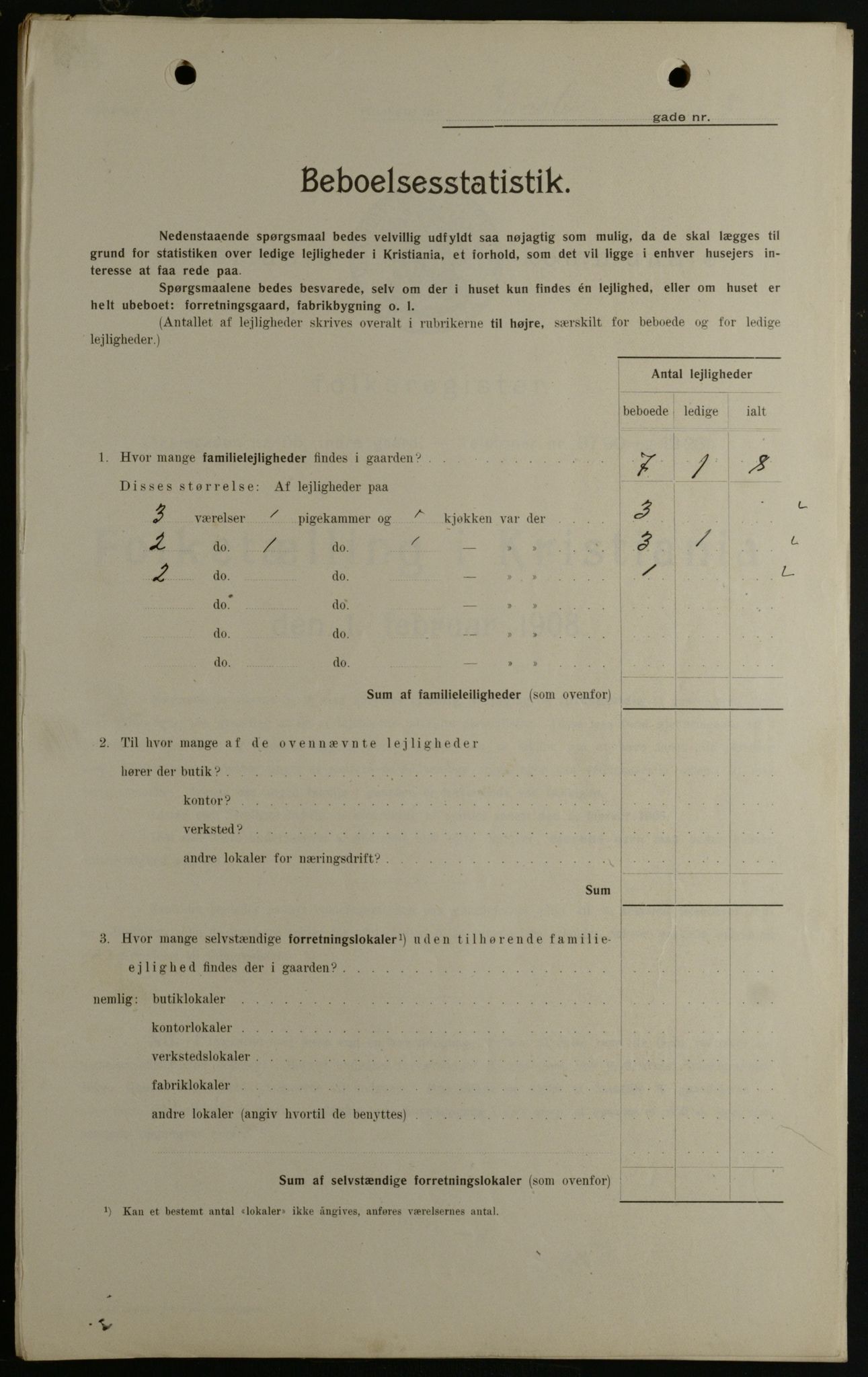 OBA, Kommunal folketelling 1.2.1908 for Kristiania kjøpstad, 1908, s. 42957