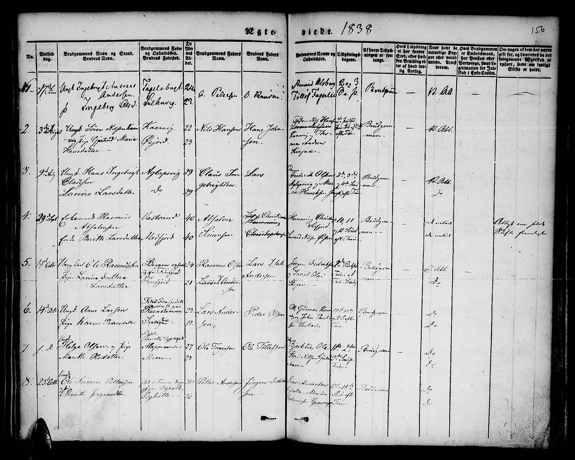 Lenvik sokneprestembete, AV/SATØ-S-1310/H/Ha/Haa/L0004kirke: Ministerialbok nr. 4, 1832-1844, s. 156