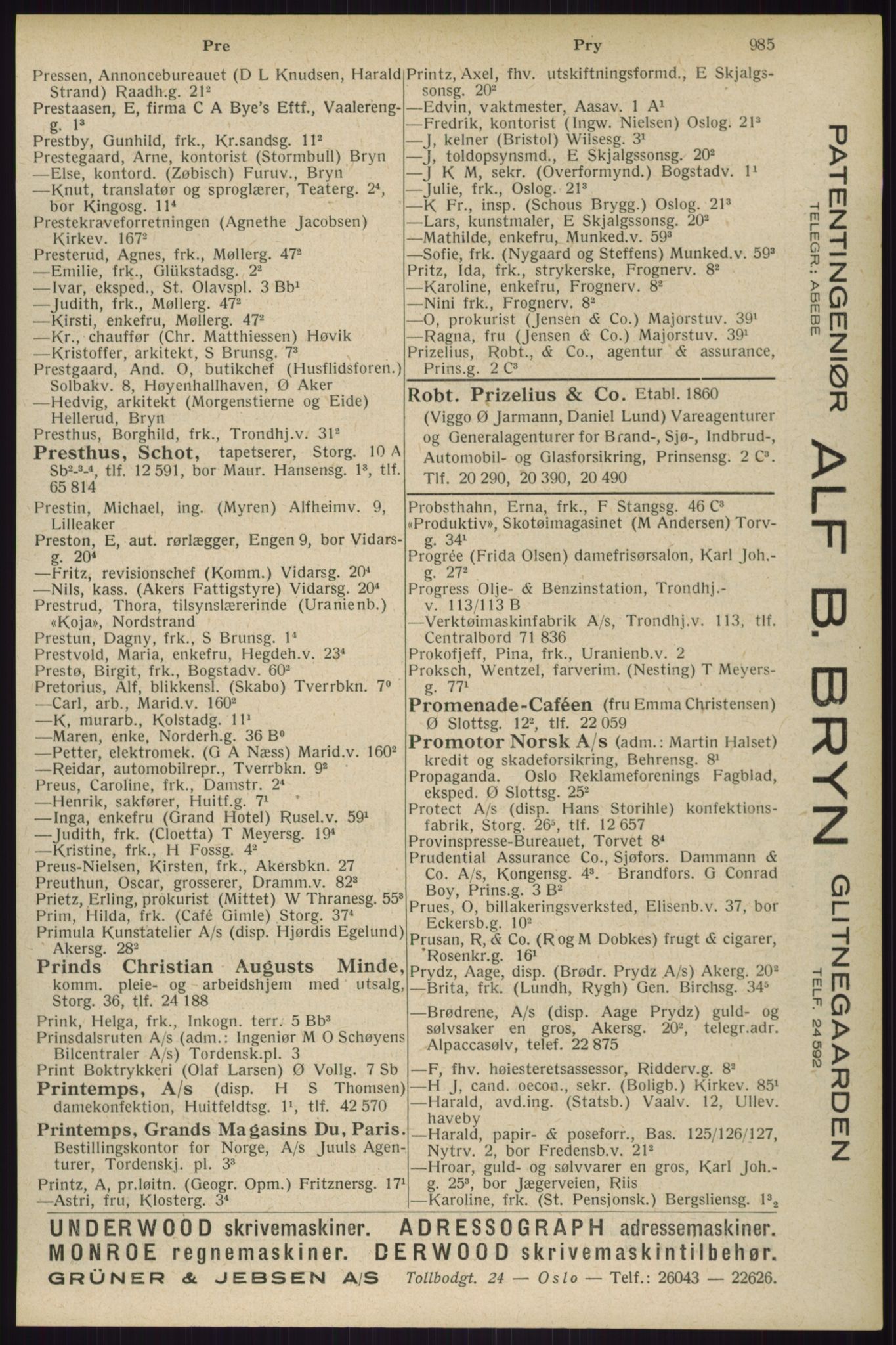 Kristiania/Oslo adressebok, PUBL/-, 1929, s. 985