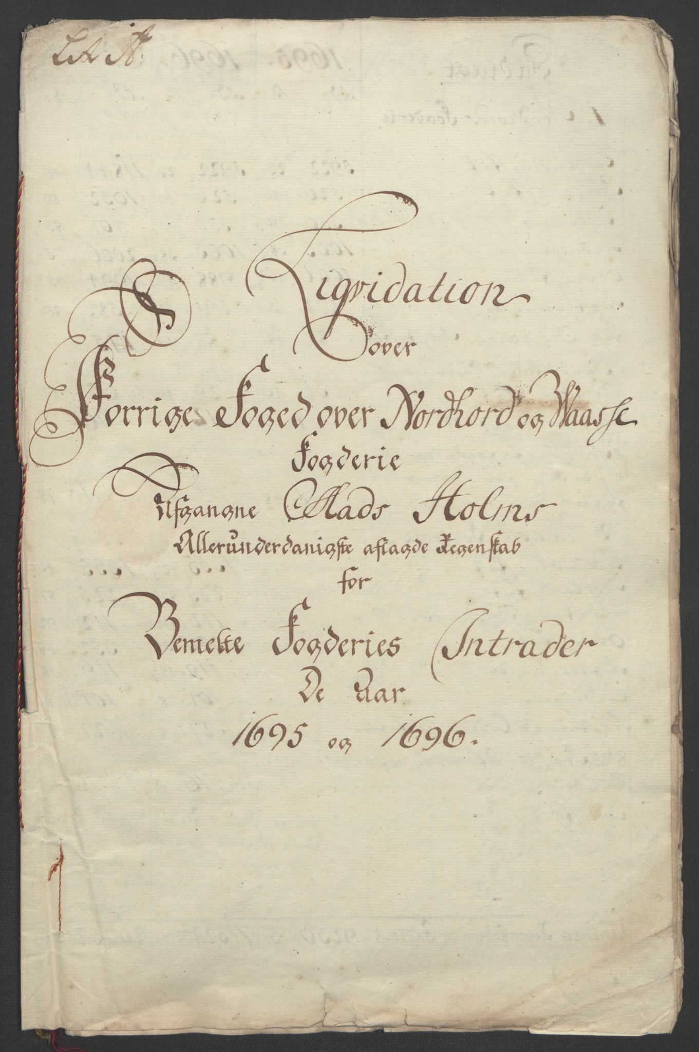 Rentekammeret inntil 1814, Reviderte regnskaper, Fogderegnskap, AV/RA-EA-4092/R51/L3183: Fogderegnskap Nordhordland og Voss, 1695-1697, s. 273
