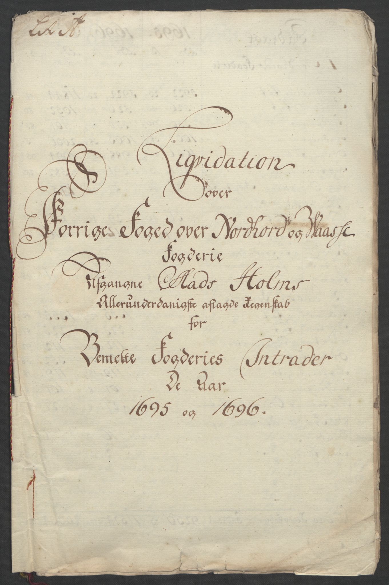 Rentekammeret inntil 1814, Reviderte regnskaper, Fogderegnskap, RA/EA-4092/R51/L3183: Fogderegnskap Nordhordland og Voss, 1695-1697, s. 273