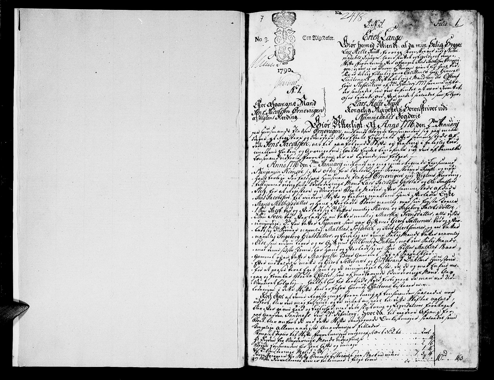 Namdal sorenskriveri, SAT/A-4133/1/3/3A/L0012: Skifteprotokoll, 1776-1777, s. 0b-1a