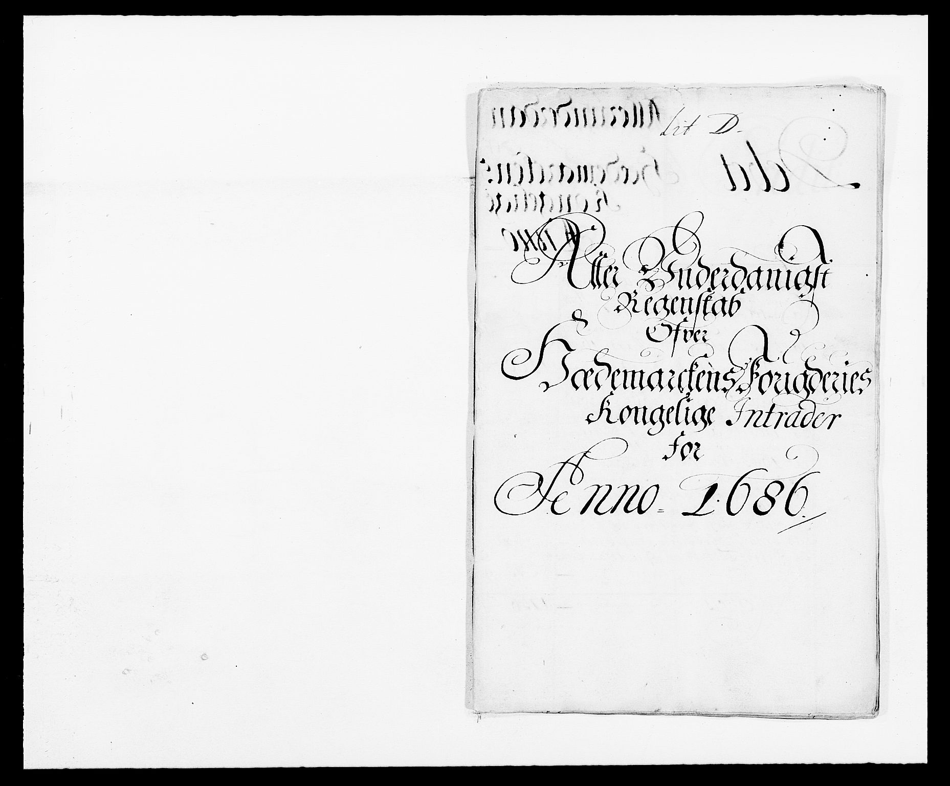 Rentekammeret inntil 1814, Reviderte regnskaper, Fogderegnskap, AV/RA-EA-4092/R16/L1027: Fogderegnskap Hedmark, 1686, s. 1