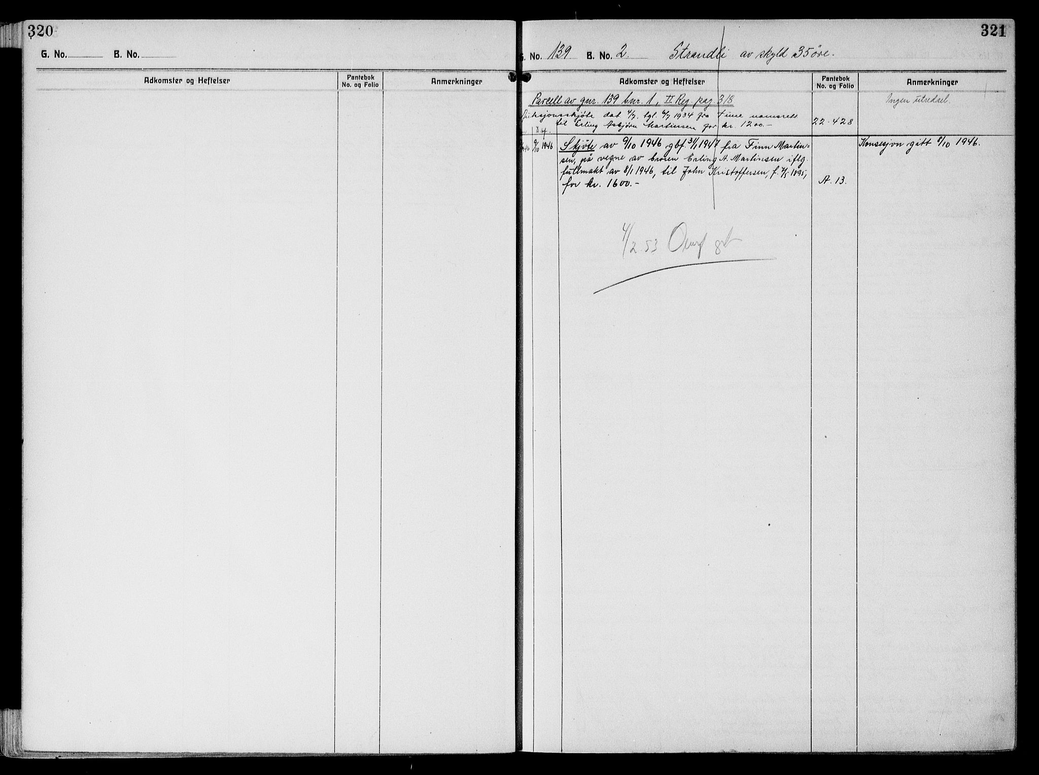 Tune sorenskriveri, AV/SAO-A-10470/G/Ga/Gab/Gabf/L0003: Panteregister nr. VI 3, 1926-1953, s. 320-321
