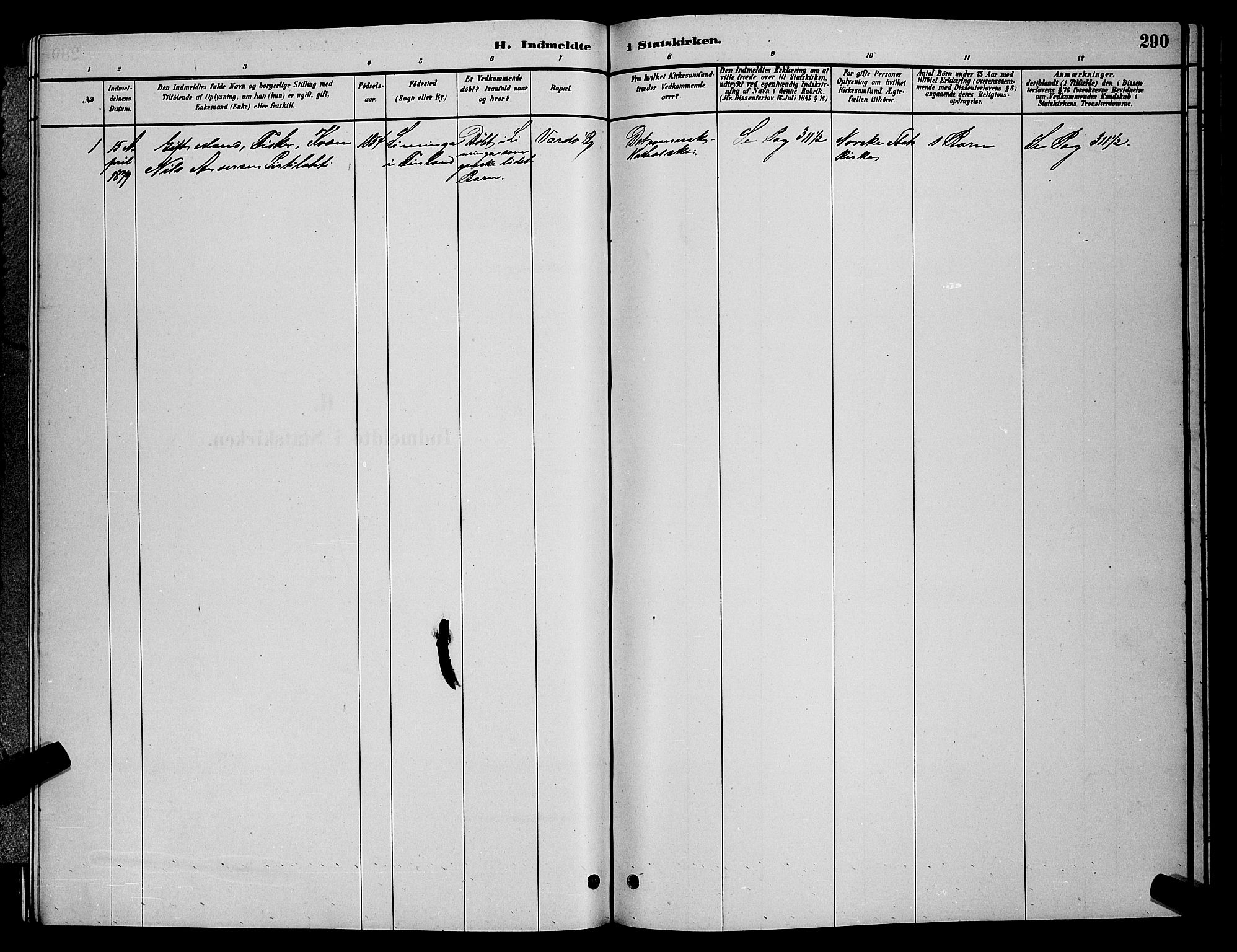 Vardø sokneprestkontor, SATØ/S-1332/H/Hb/L0004klokker: Klokkerbok nr. 4, 1879-1887, s. 290