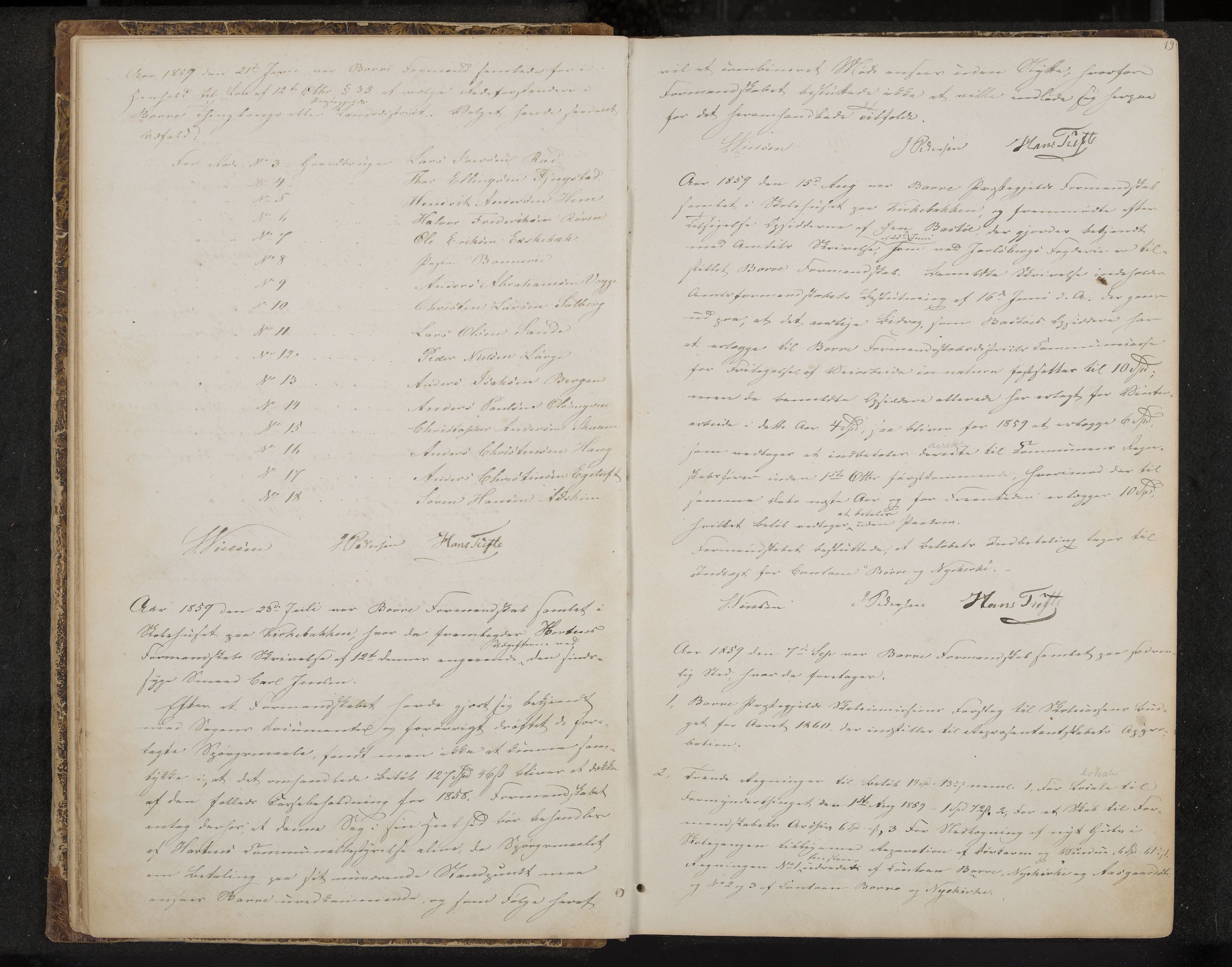 Borre formannskap og sentraladministrasjon, IKAK/0717021/A/L0001: Møtebok, 1857-1881, s. 19