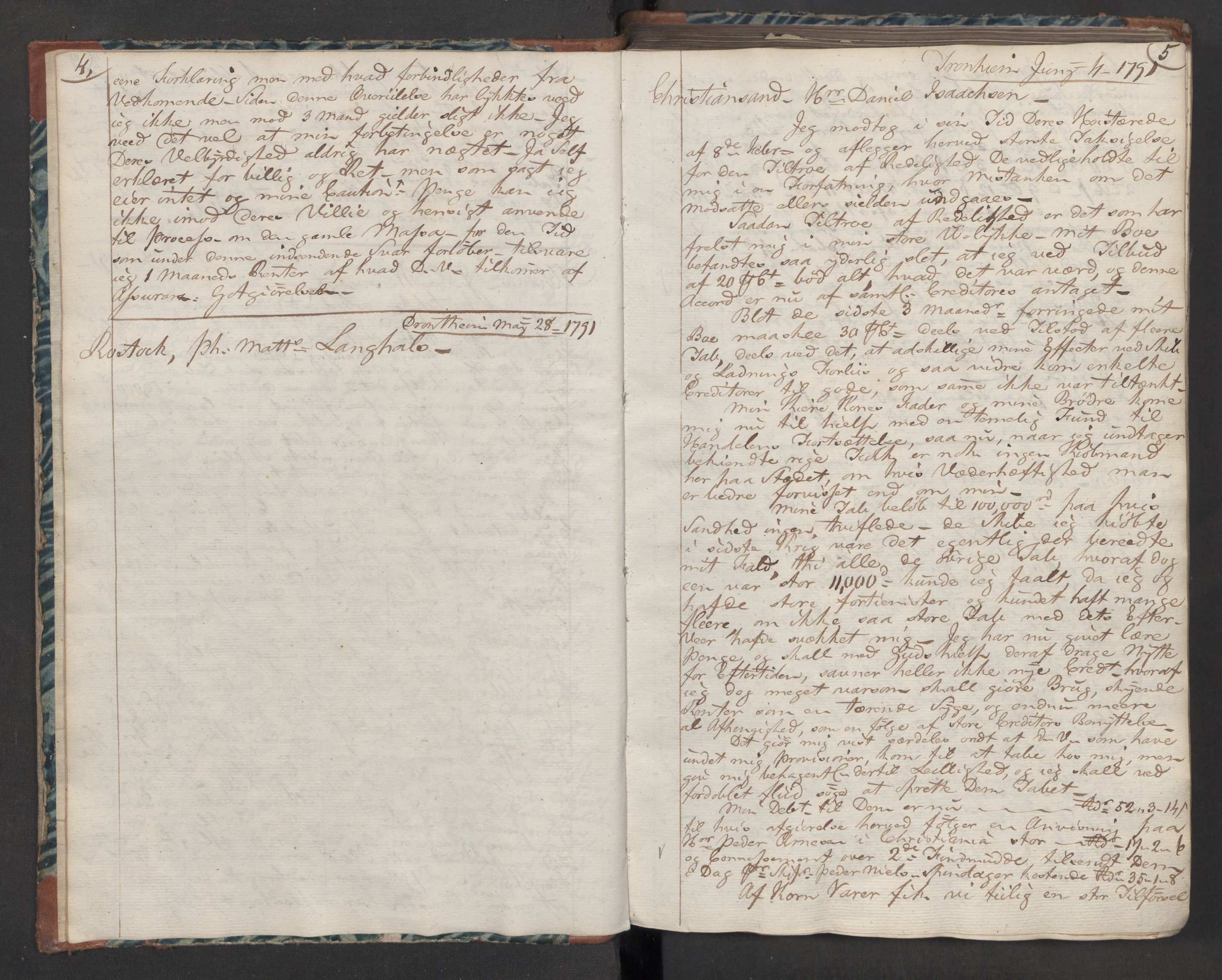 Hoë, Herman & Co, AV/SAT-PA-0280/11/L0008: Kopibok, utenriks, 1791-1797, s. 4-5