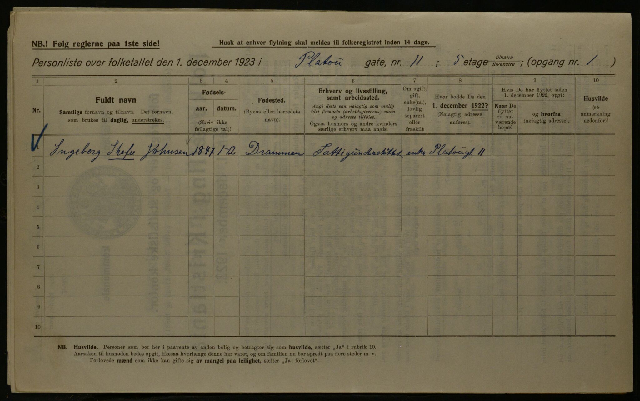 OBA, Kommunal folketelling 1.12.1923 for Kristiania, 1923, s. 88814