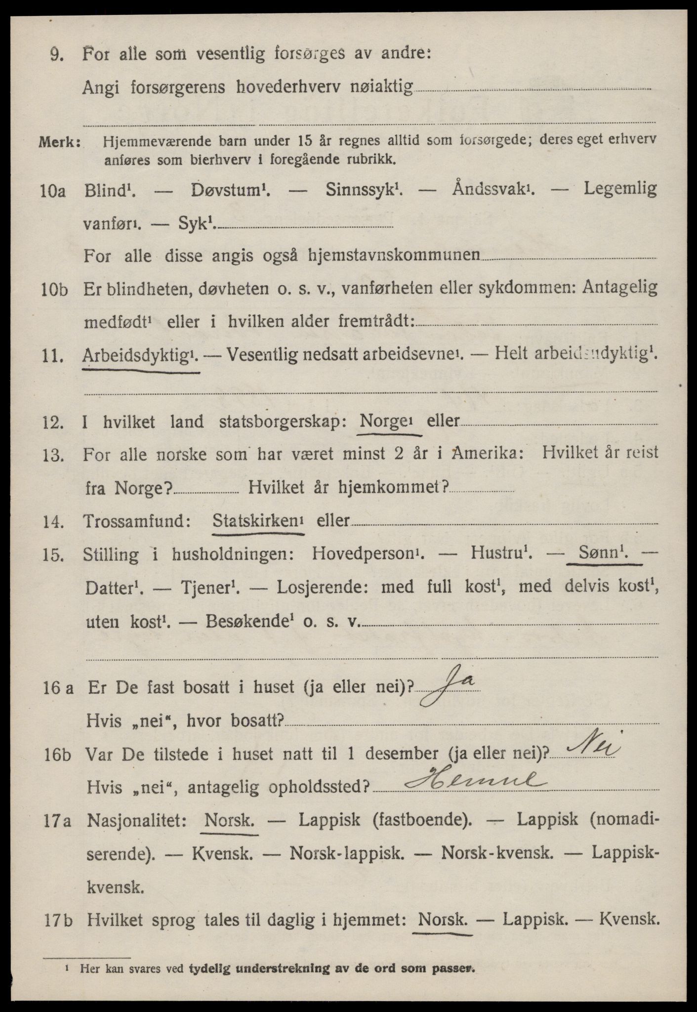 SAT, Folketelling 1920 for 1612 Hemne herred, 1920, s. 2839