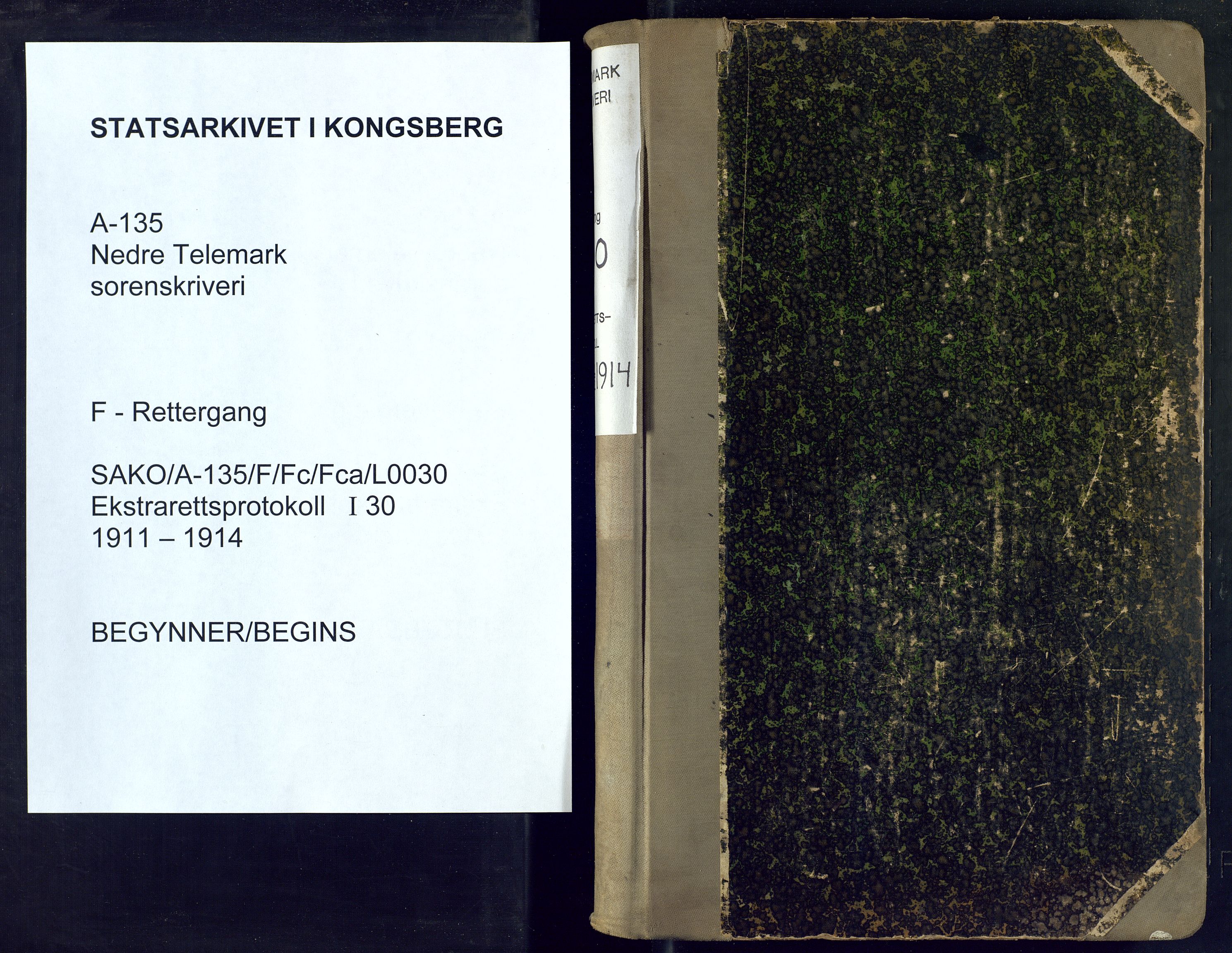 Nedre Telemark sorenskriveri, SAKO/A-135/F/Fc/Fca/L0030: Ekstrarettsprotokoll, 1911-1914