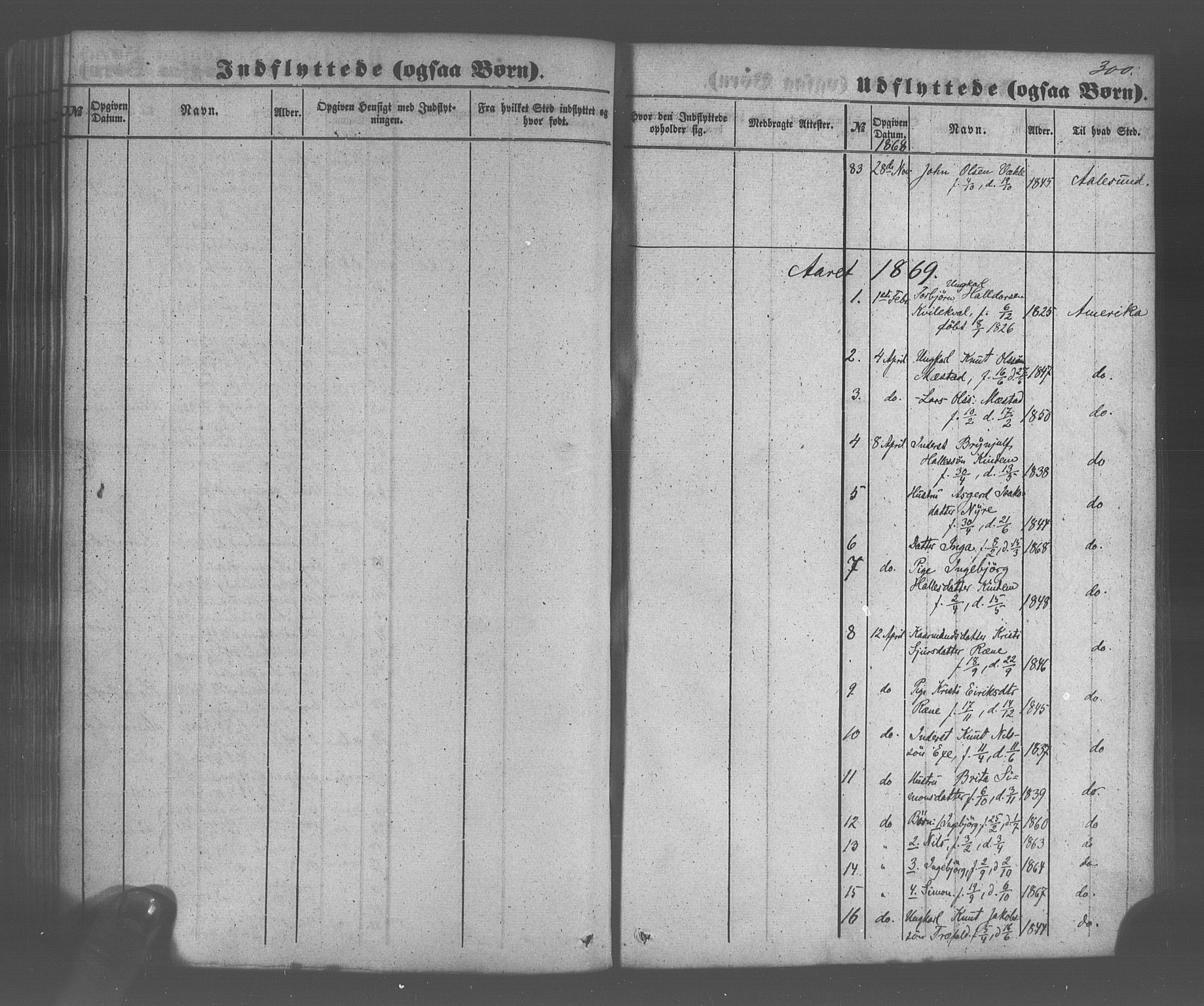 Voss sokneprestembete, SAB/A-79001/H/Haa: Ministerialbok nr. A 20, 1855-1886, s. 300