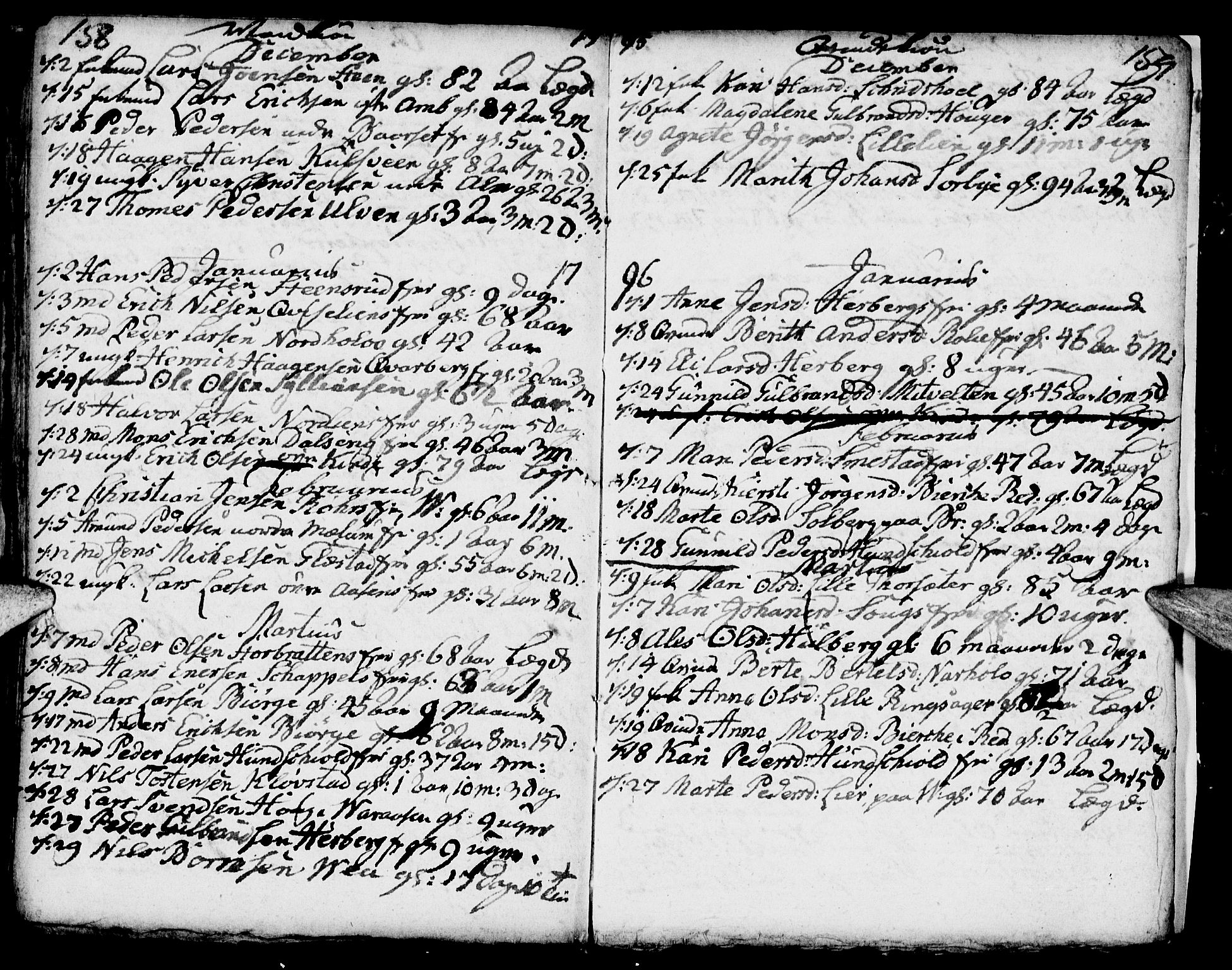 Ringsaker prestekontor, SAH/PREST-014/I/Ia/L0005/0006: Kladd til kirkebok nr. 1F, 1793-1796, s. 158-159
