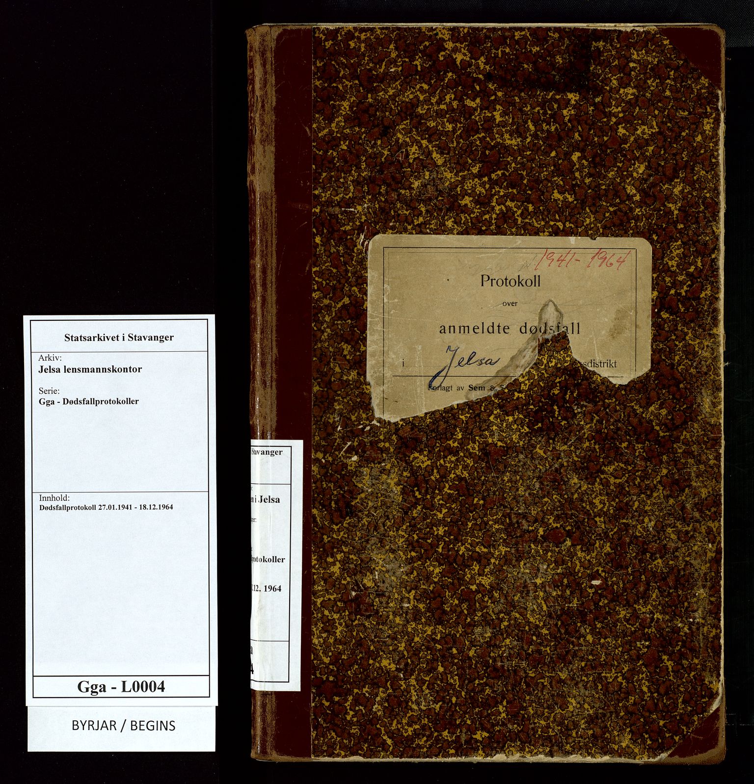 Jelsa lensmannskontor, AV/SAST-A-100360/Gga/L0004: Dødsfallprotokoll, 1941-1964