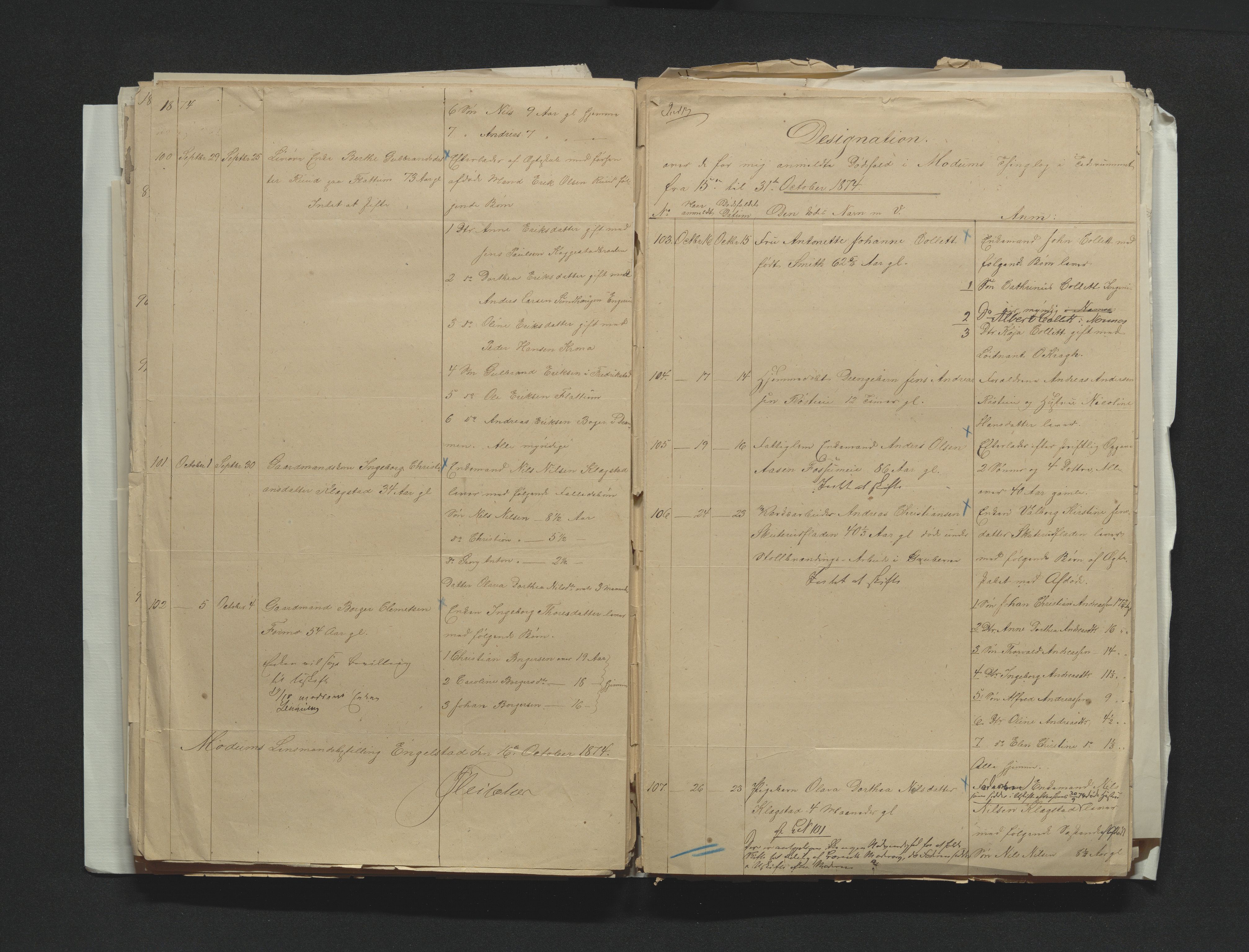 Eiker, Modum og Sigdal sorenskriveri, AV/SAKO-A-123/H/Ha/Hab/L0014: Dødsfallsmeldinger, 1874-1877, s. 94