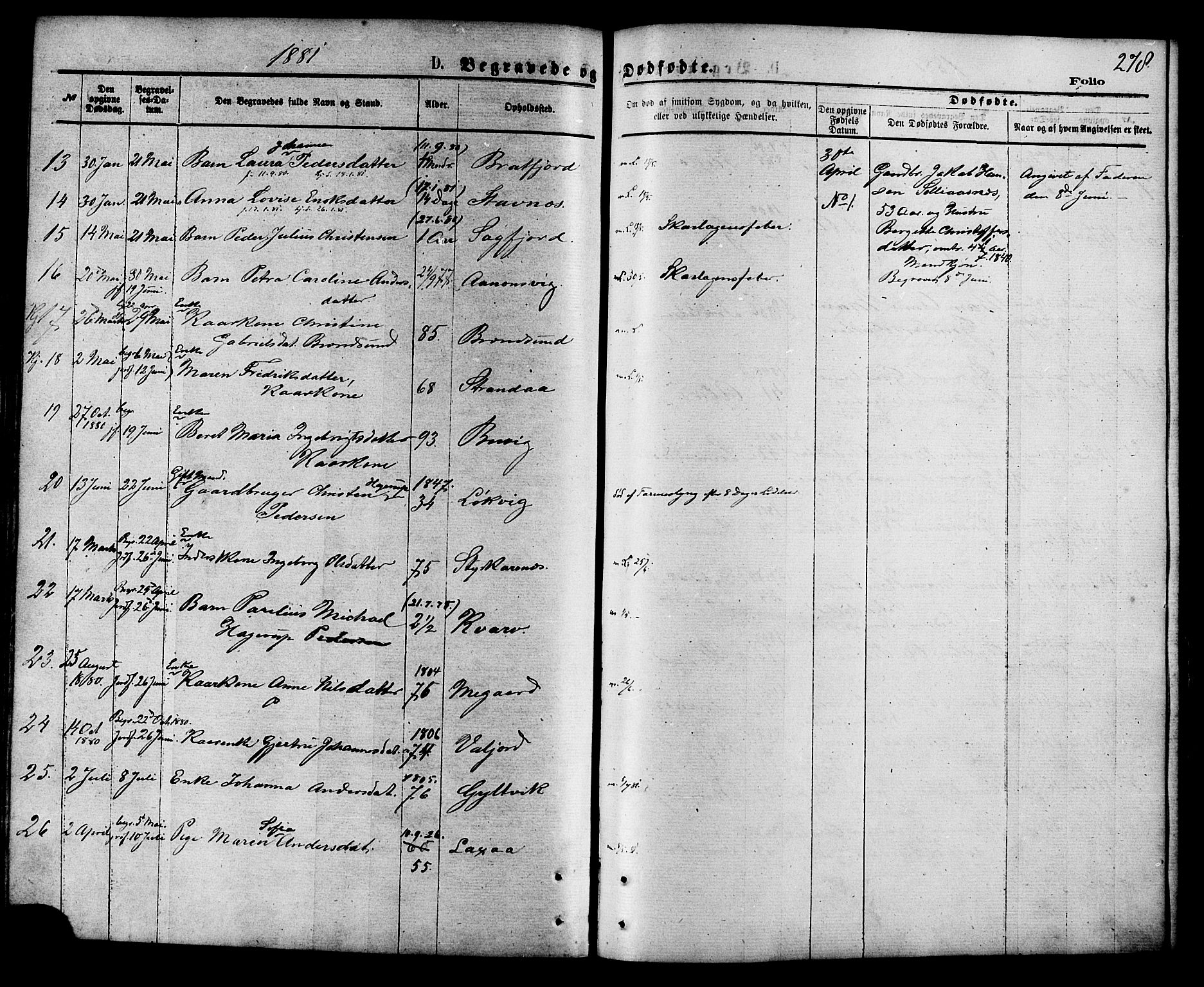 Ministerialprotokoller, klokkerbøker og fødselsregistre - Nordland, AV/SAT-A-1459/853/L0771: Ministerialbok nr. 853A10, 1870-1881, s. 278