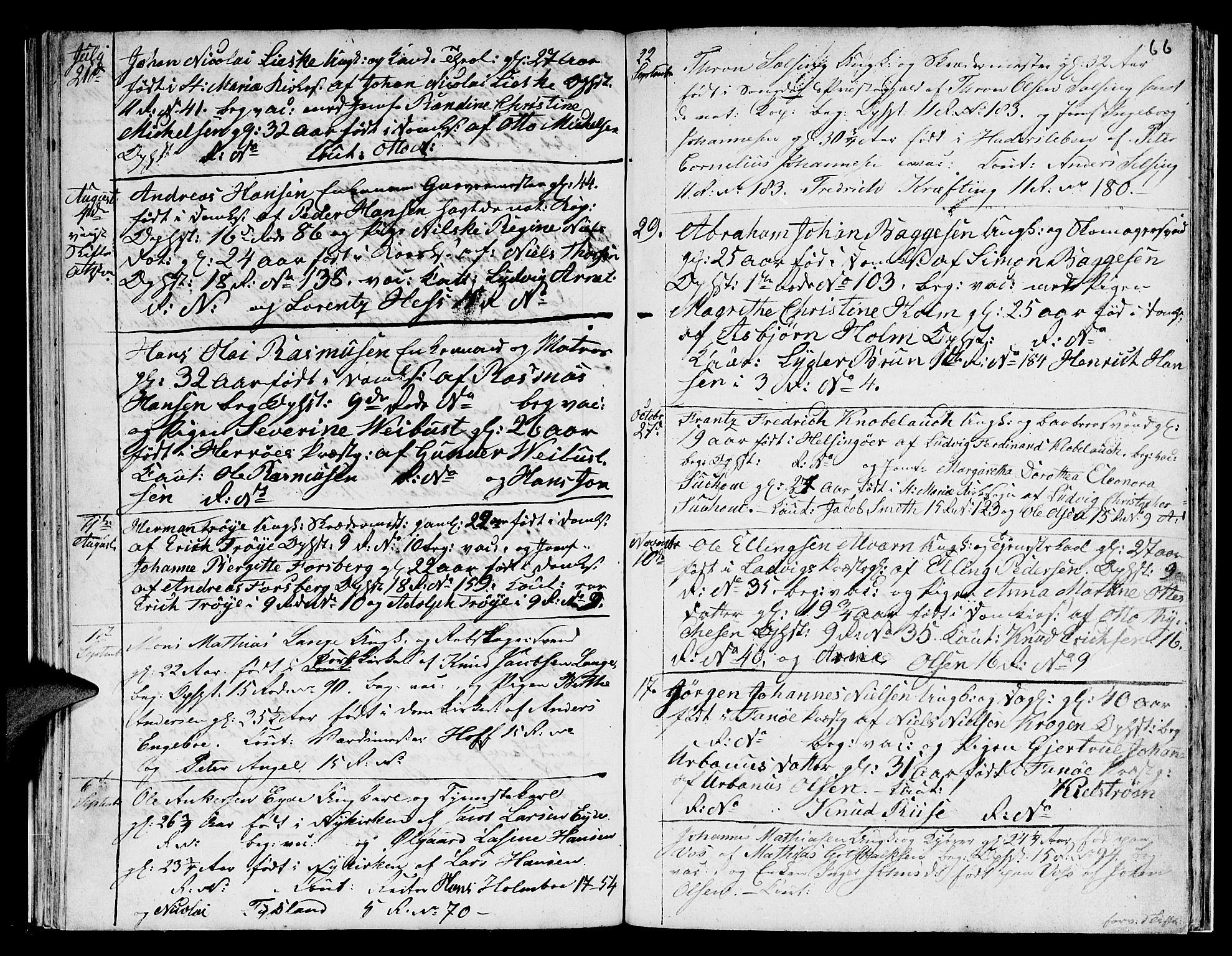 Domkirken sokneprestembete, AV/SAB-A-74801/H/Hab/L0003: Klokkerbok nr. A 3, 1820-1853, s. 66