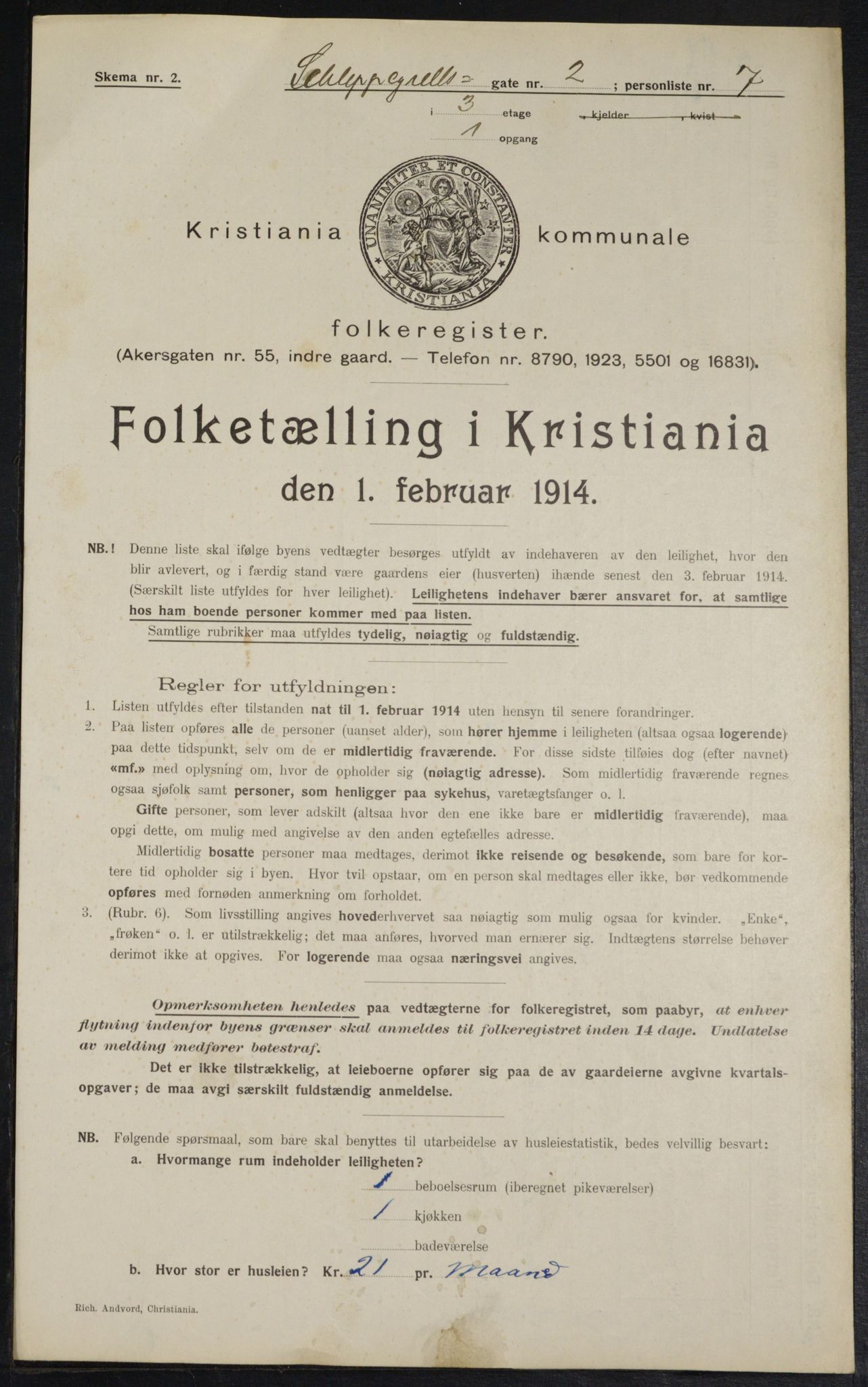 OBA, Kommunal folketelling 1.2.1914 for Kristiania, 1914, s. 89414