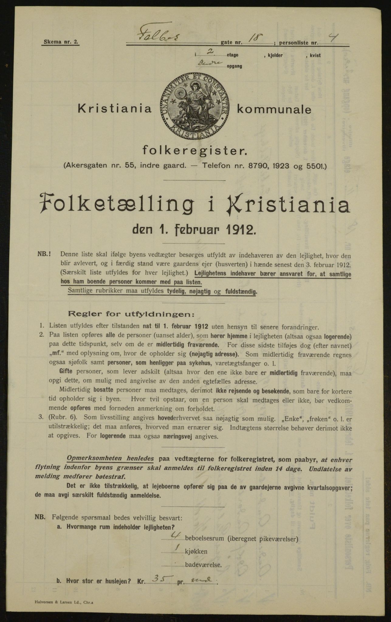 OBA, Kommunal folketelling 1.2.1912 for Kristiania, 1912, s. 23213