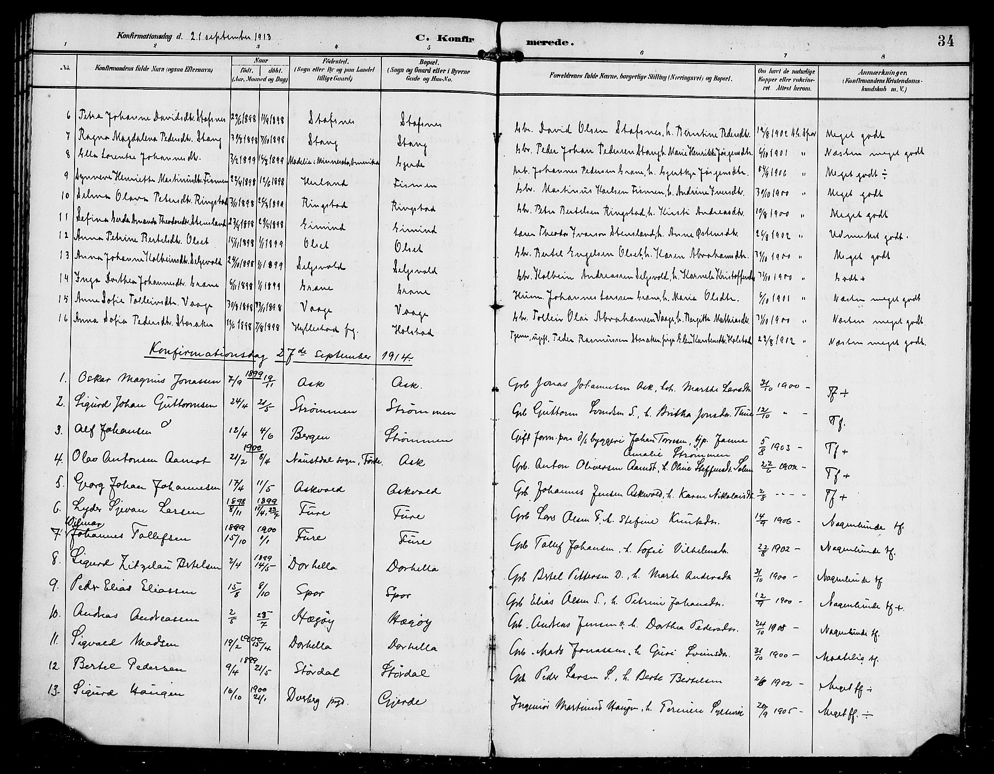 Askvoll sokneprestembete, AV/SAB-A-79501/H/Haa/Haab/L0001: Ministerialbok nr. B 1, 1896-1920, s. 34