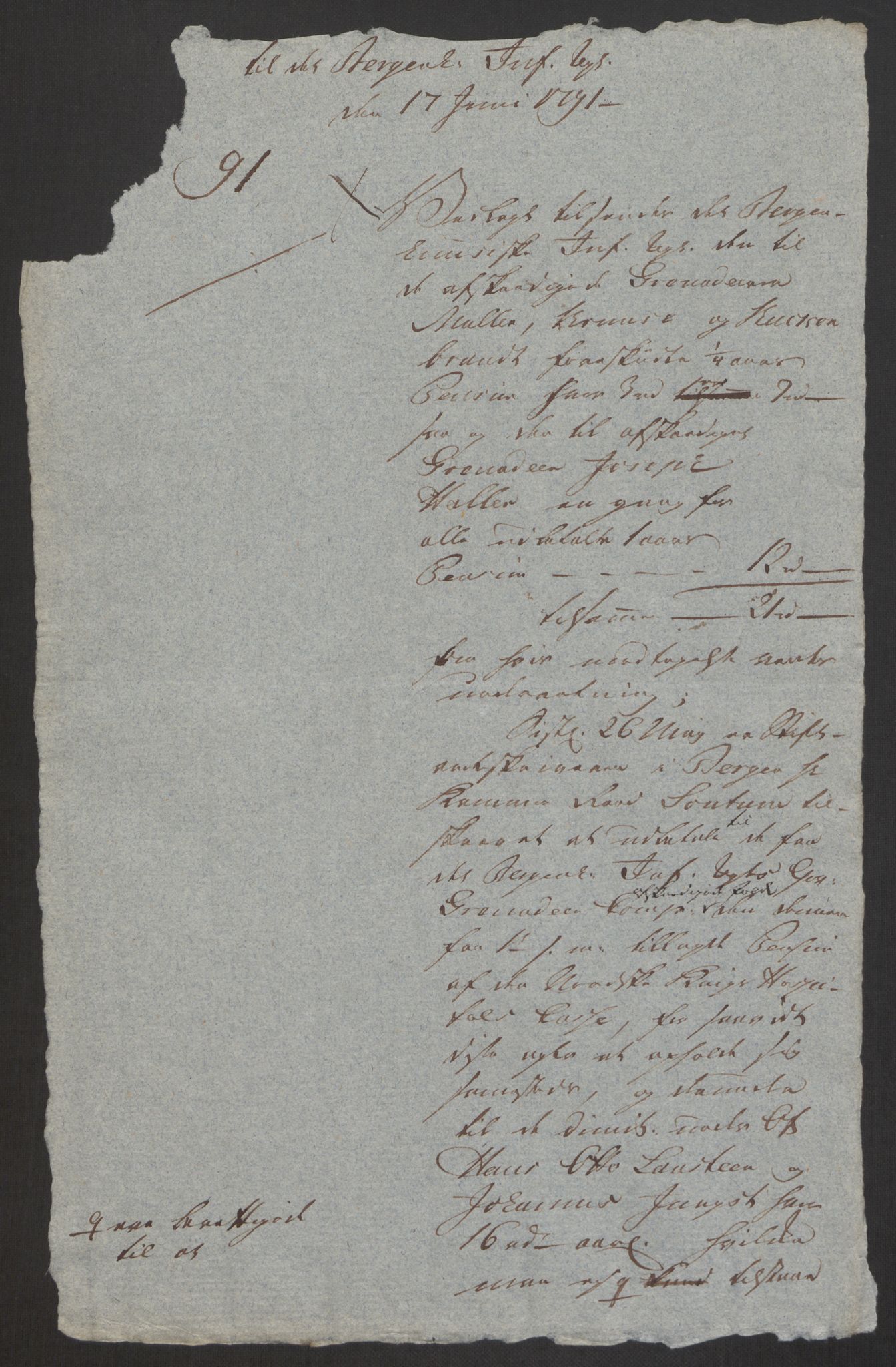 Forsvaret, Den norske kvesthuskasse/krigshospitalkasse, AV/RA-RAFA-1887/F/Fa/L0008: Konsepter, 1790-1793, s. 524