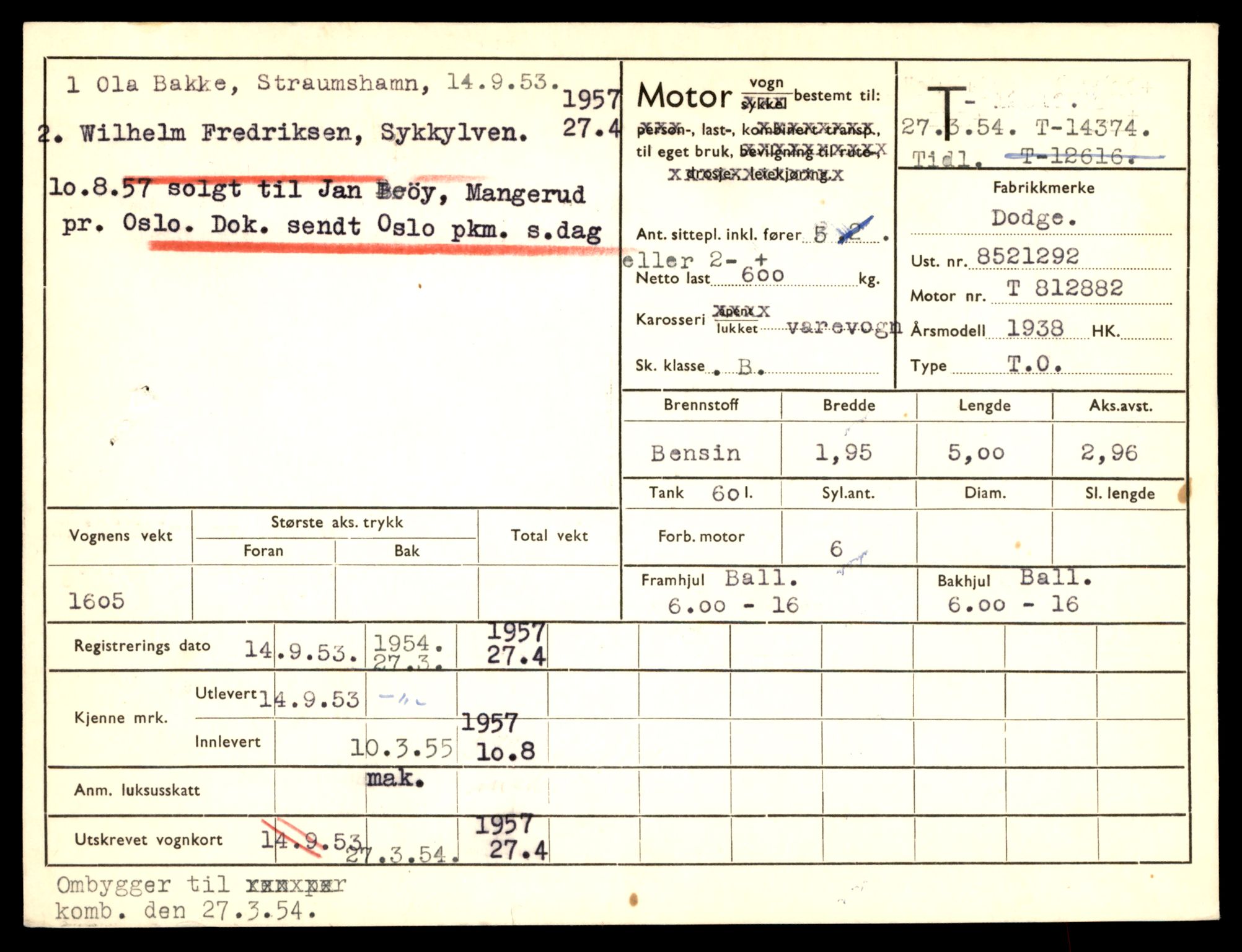 Møre og Romsdal vegkontor - Ålesund trafikkstasjon, AV/SAT-A-4099/F/Fe/L0045: Registreringskort for kjøretøy T 14320 - T 14444, 1927-1998, s. 1447