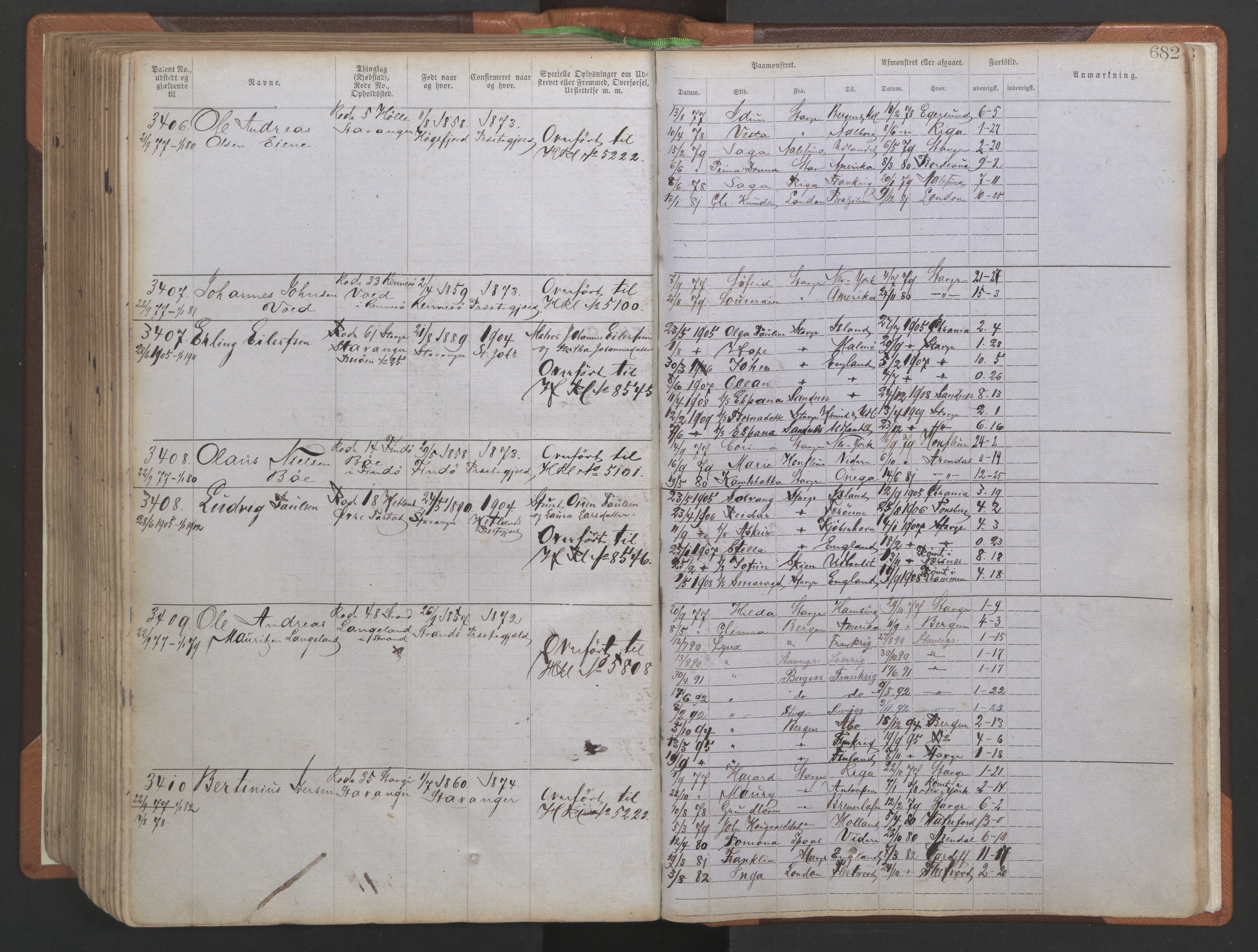 Stavanger sjømannskontor, AV/SAST-A-102006/F/Ff/L0005: Annotasjonsrulle No 1, patentnr. 1786-3585 (del 2), 1872-1900, s. 329