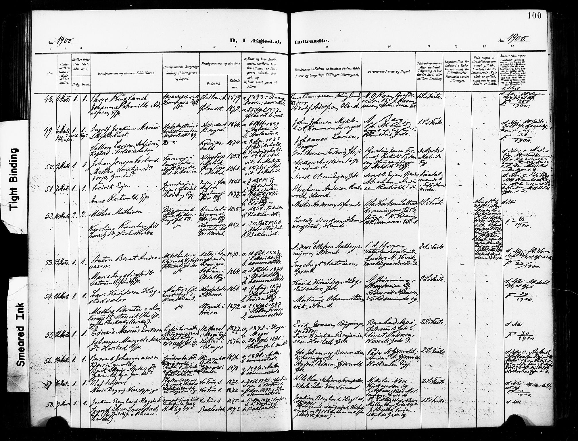 Ministerialprotokoller, klokkerbøker og fødselsregistre - Sør-Trøndelag, SAT/A-1456/604/L0198: Ministerialbok nr. 604A19, 1893-1900, s. 100