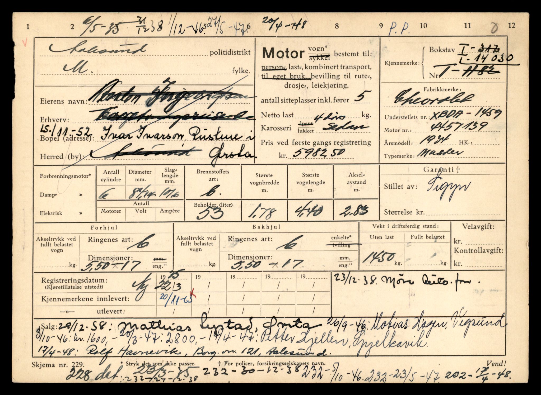 Møre og Romsdal vegkontor - Ålesund trafikkstasjon, AV/SAT-A-4099/F/Fe/L0042: Registreringskort for kjøretøy T 13906 - T 14079, 1927-1998, s. 1973