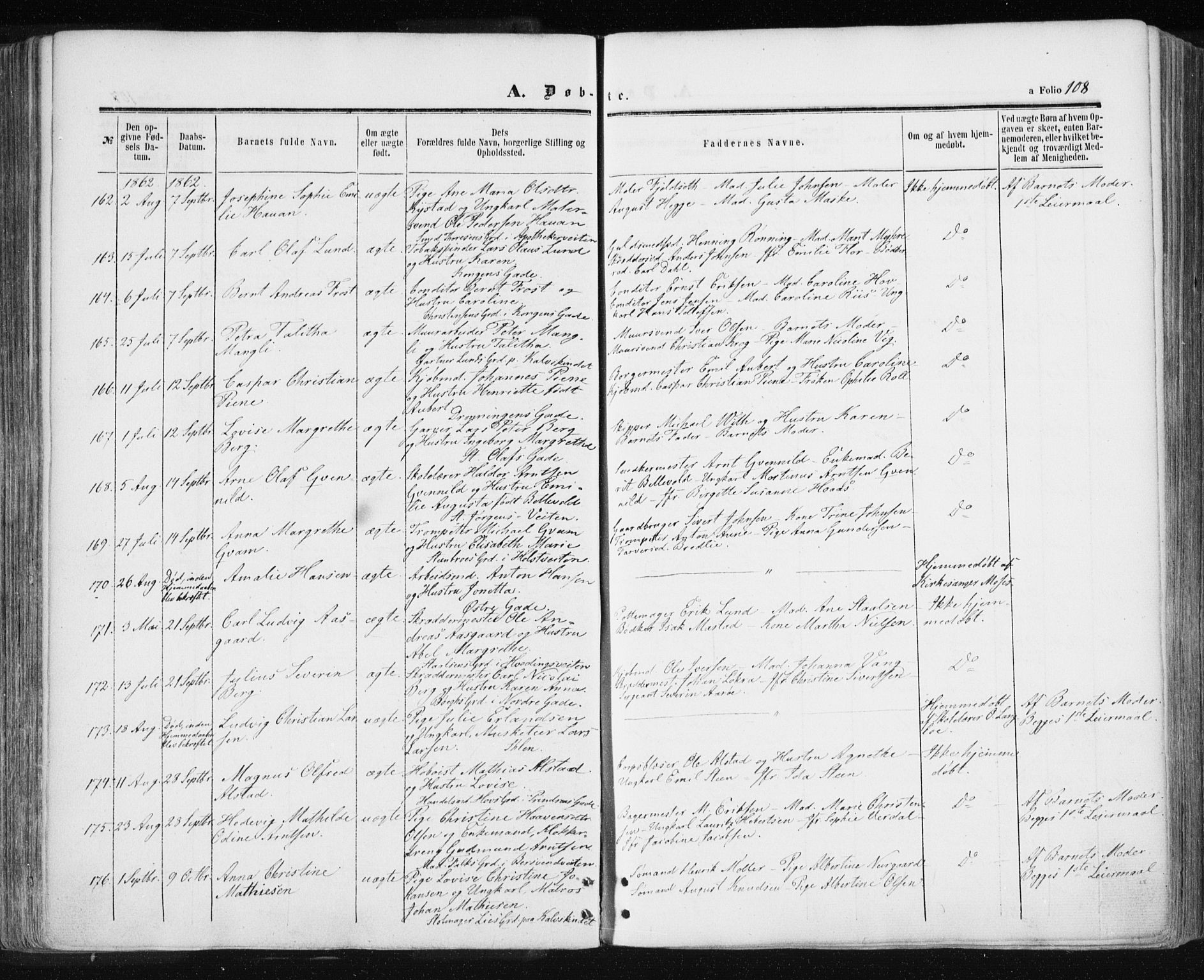 Ministerialprotokoller, klokkerbøker og fødselsregistre - Sør-Trøndelag, AV/SAT-A-1456/601/L0053: Ministerialbok nr. 601A21, 1857-1865, s. 108