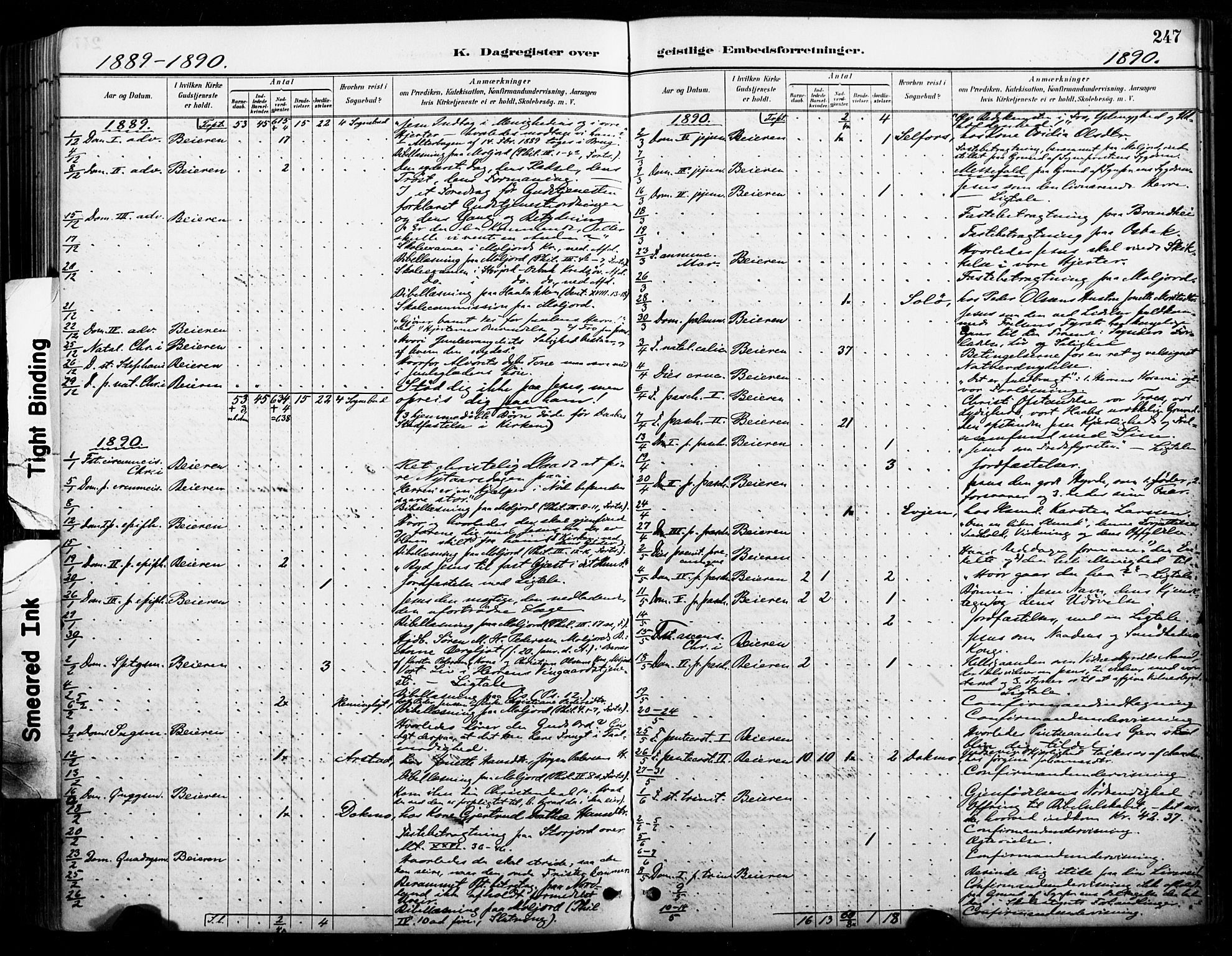 Ministerialprotokoller, klokkerbøker og fødselsregistre - Nordland, AV/SAT-A-1459/846/L0646: Ministerialbok nr. 846A04, 1887-1901, s. 247
