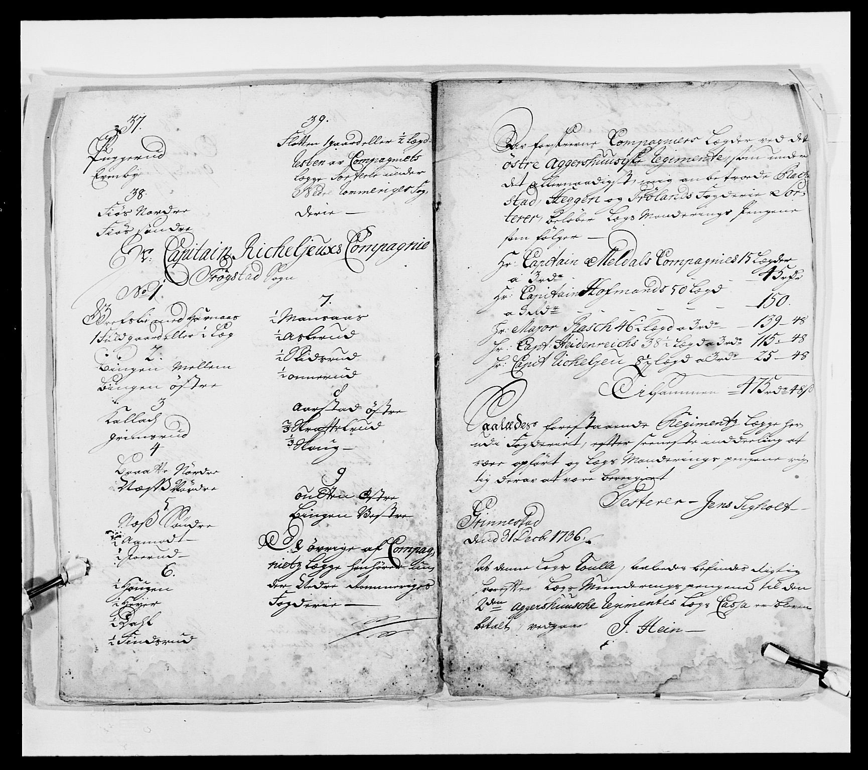 Kommanderende general (KG I) med Det norske krigsdirektorium, AV/RA-EA-5419/E/Ea/L0490: 2. Akershusiske regiment, 1730-1748, s. 118