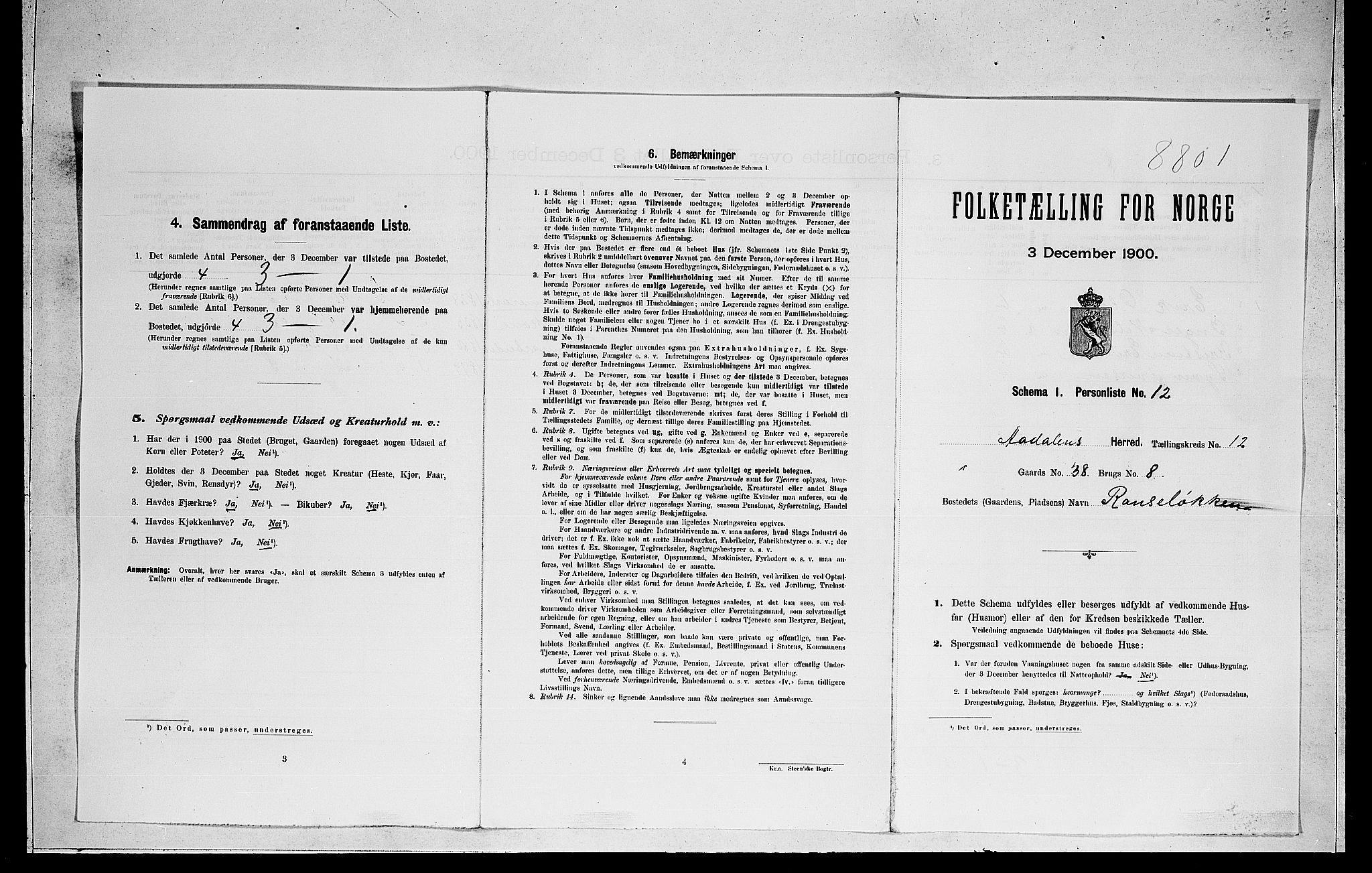 RA, Folketelling 1900 for 0614 Ådal herred, 1900, s. 859