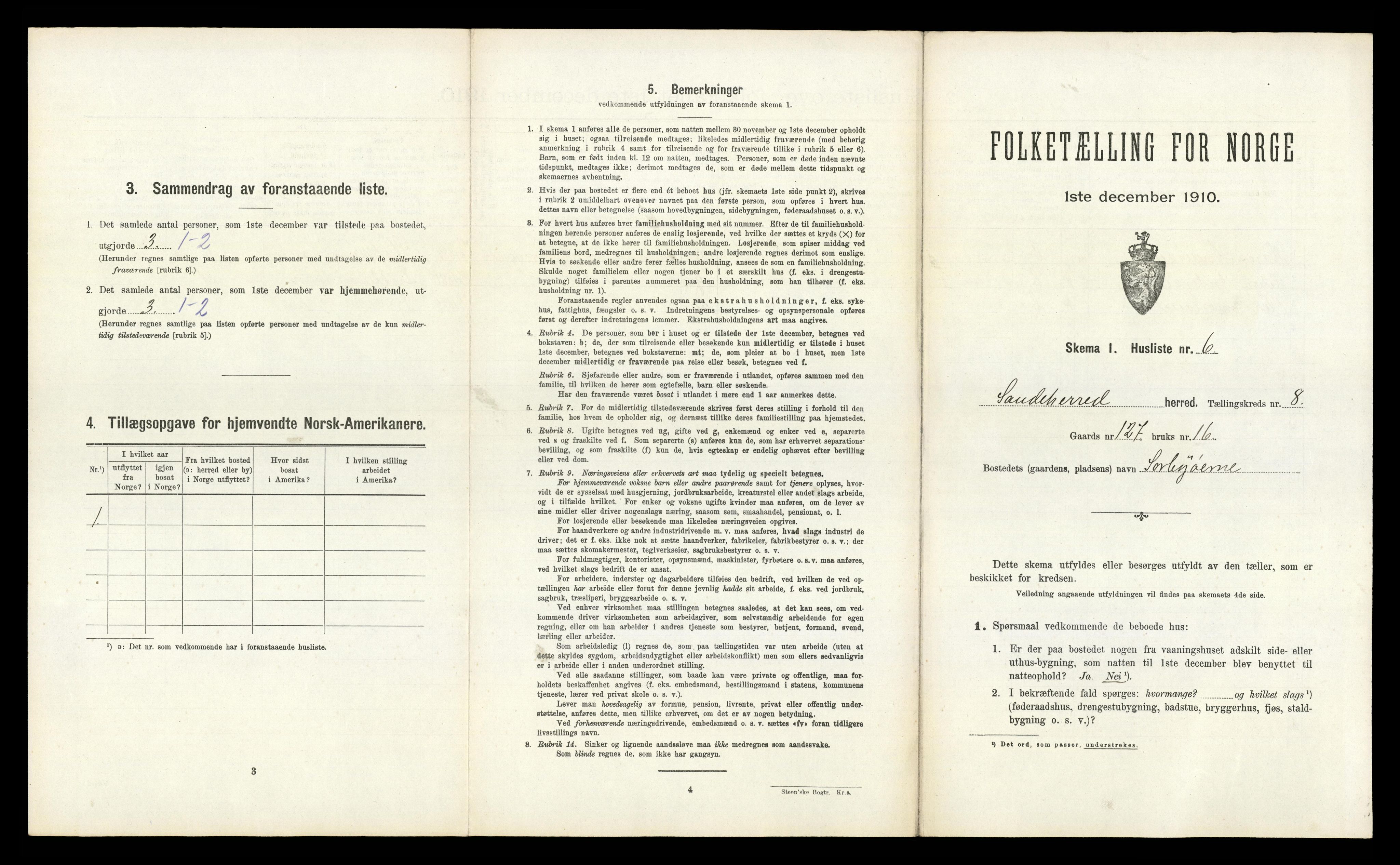 RA, Folketelling 1910 for 0724 Sandeherred herred, 1910, s. 1415