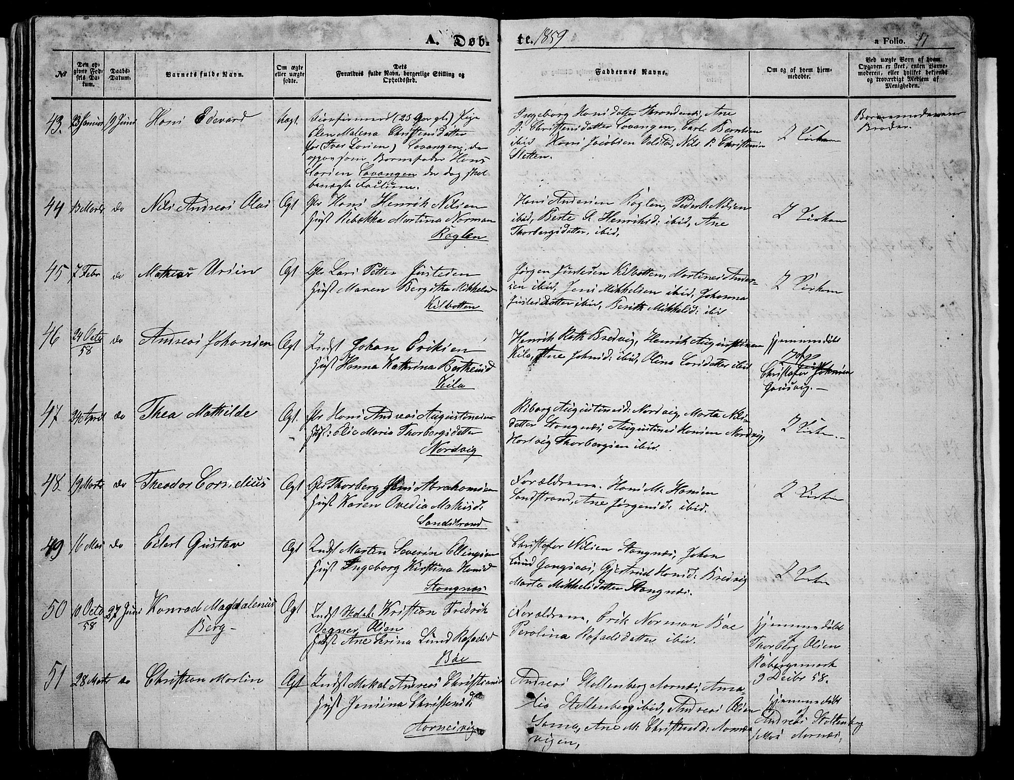 Trondenes sokneprestkontor, AV/SATØ-S-1319/H/Hb/L0007klokker: Klokkerbok nr. 7, 1855-1862, s. 41