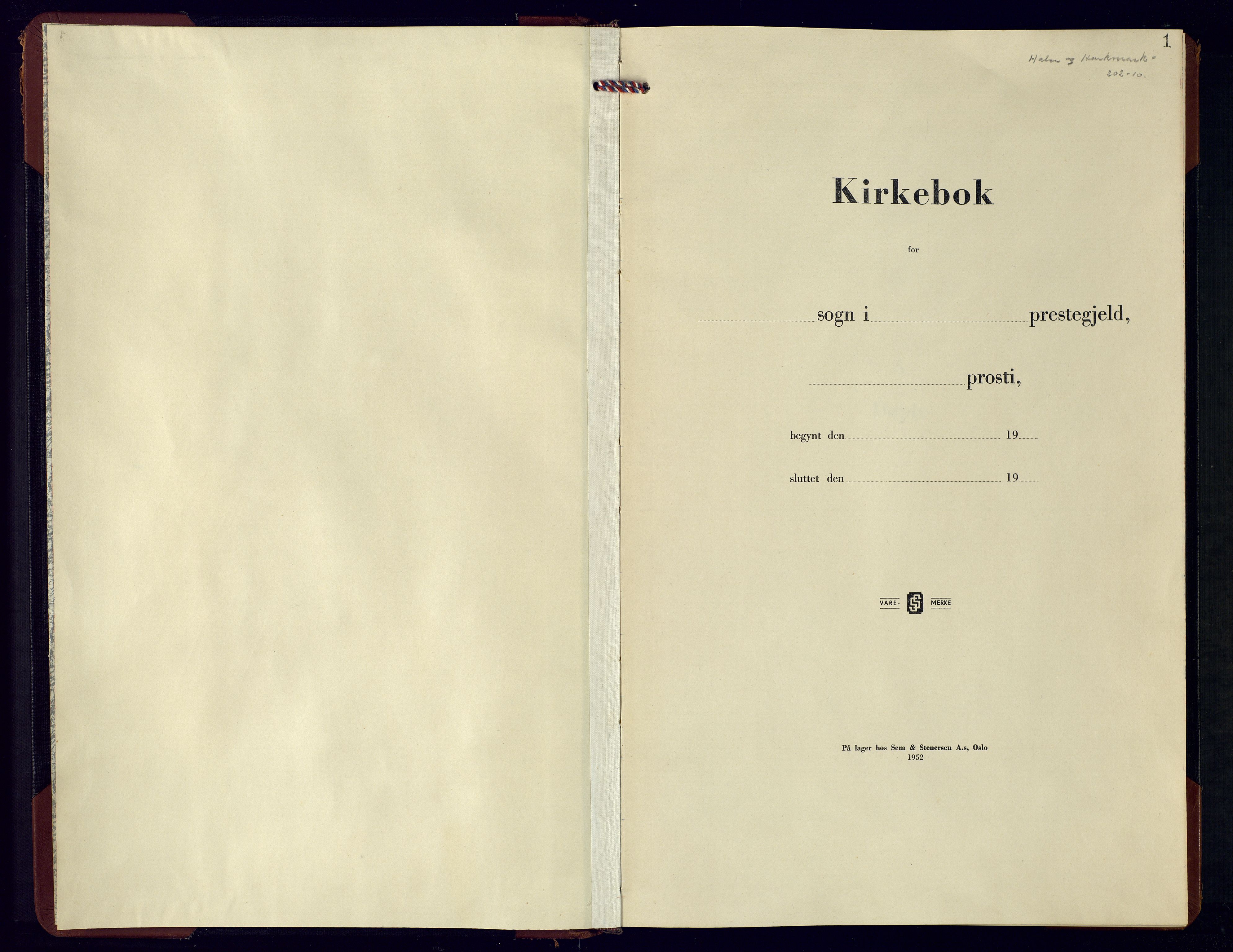 Mandal sokneprestkontor, SAK/1111-0030/F/Fb/Fba/L0015: Klokkerbok nr. B 9, 1951-1970, s. 1