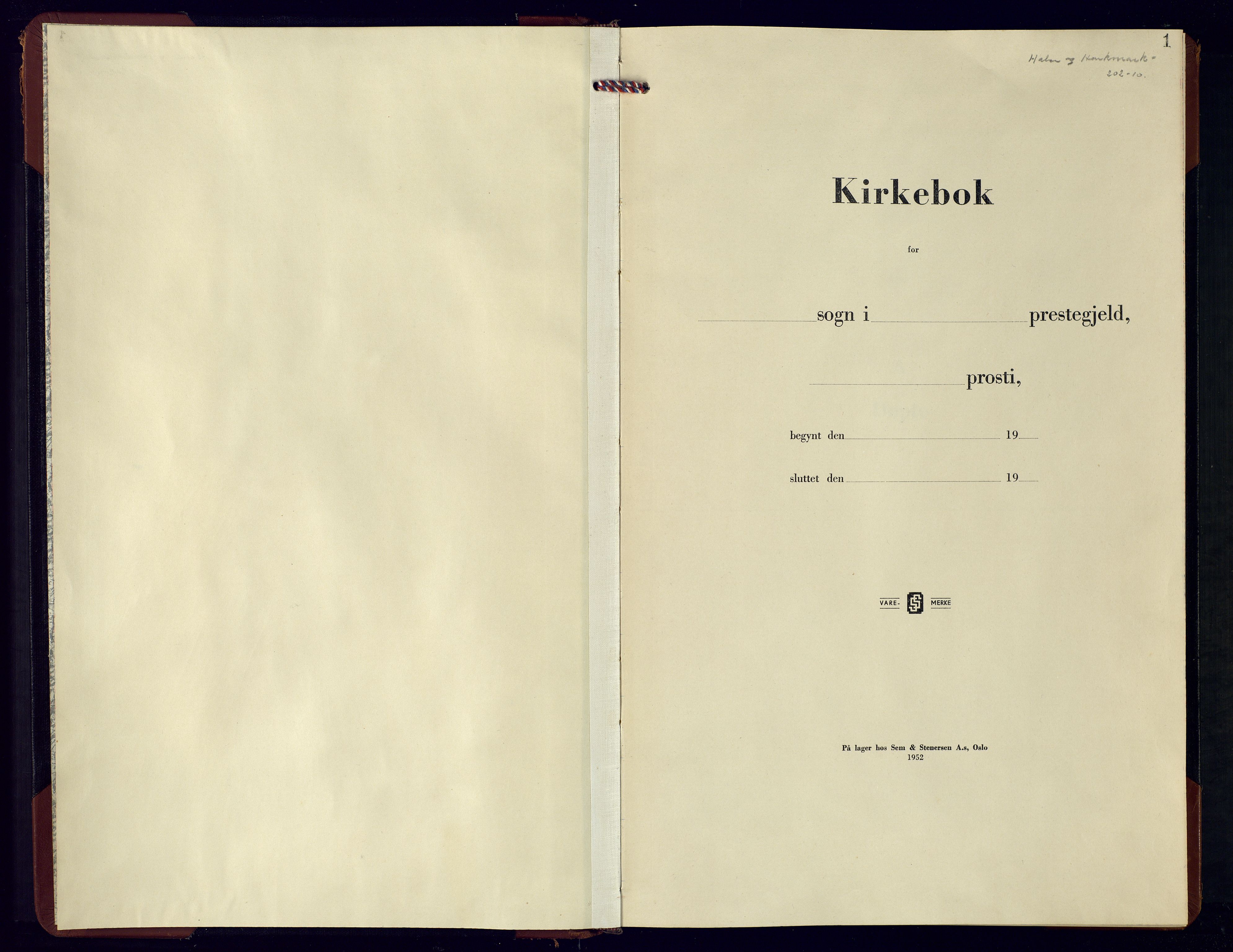 Mandal sokneprestkontor, AV/SAK-1111-0030/F/Fb/Fba/L0015: Klokkerbok nr. B 9, 1951-1970, s. 1