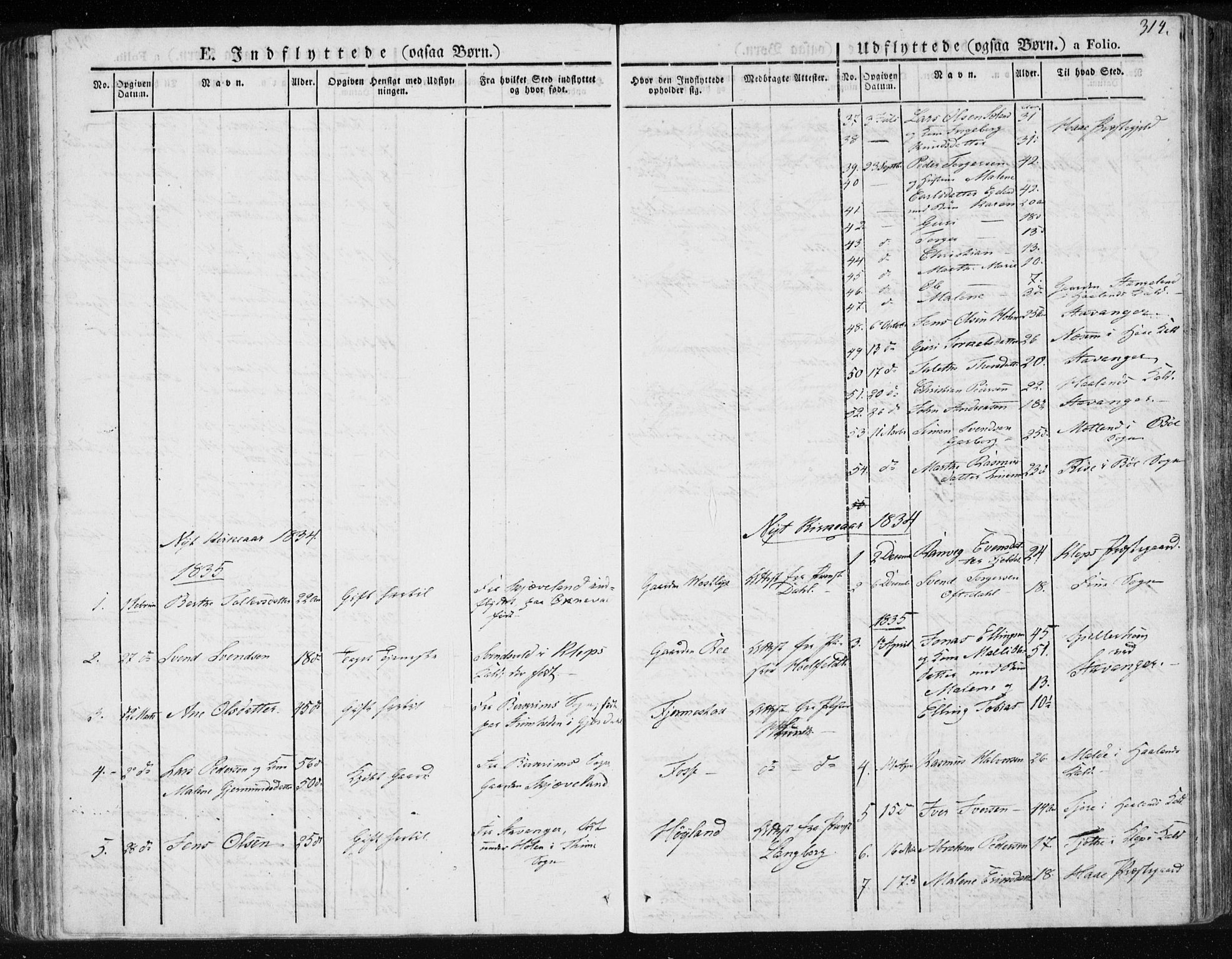 Lye sokneprestkontor, AV/SAST-A-101794/001/30BA/L0004: Ministerialbok nr. A 4, 1826-1841, s. 314