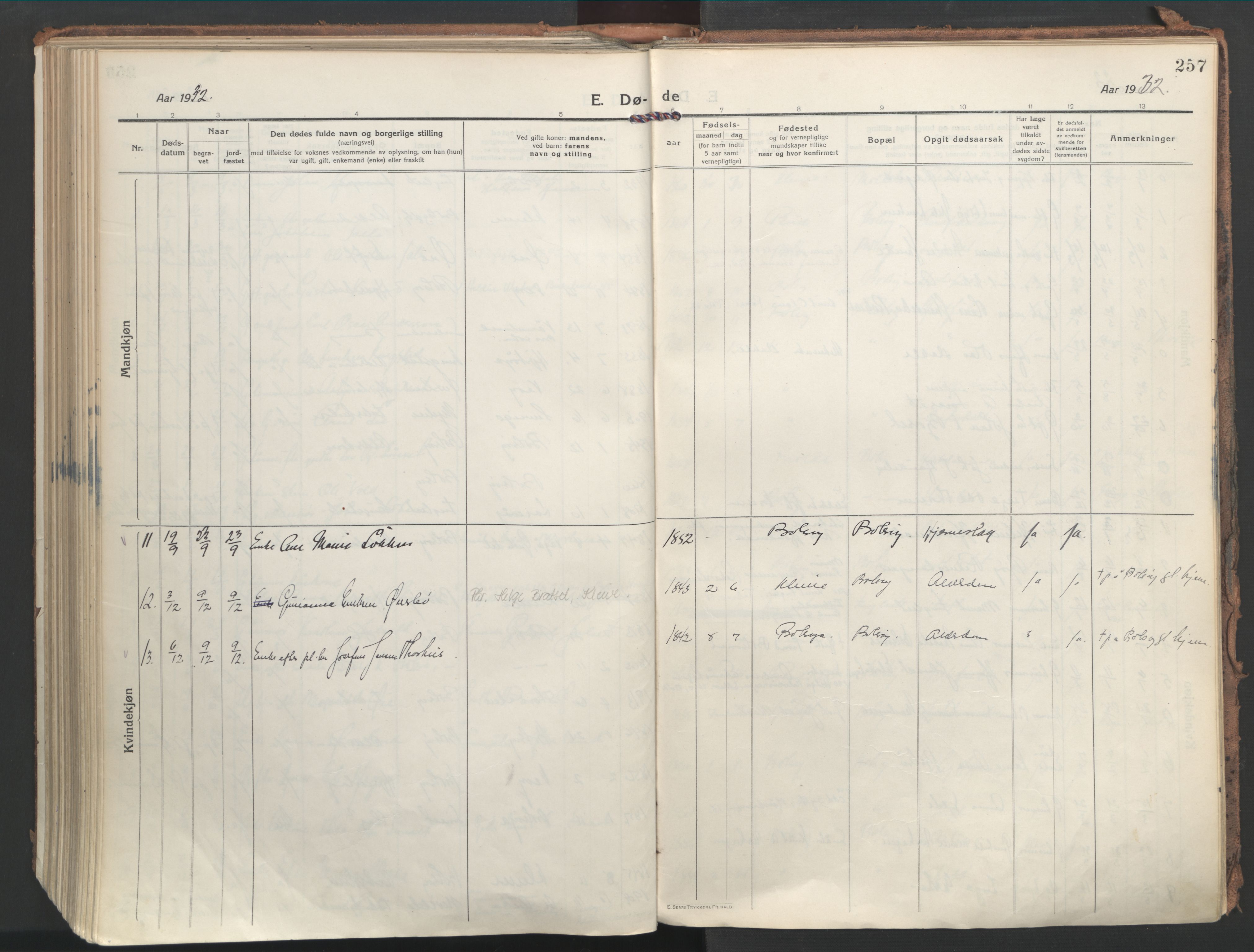 Ministerialprotokoller, klokkerbøker og fødselsregistre - Møre og Romsdal, AV/SAT-A-1454/555/L0659: Ministerialbok nr. 555A10, 1917-1971, s. 257