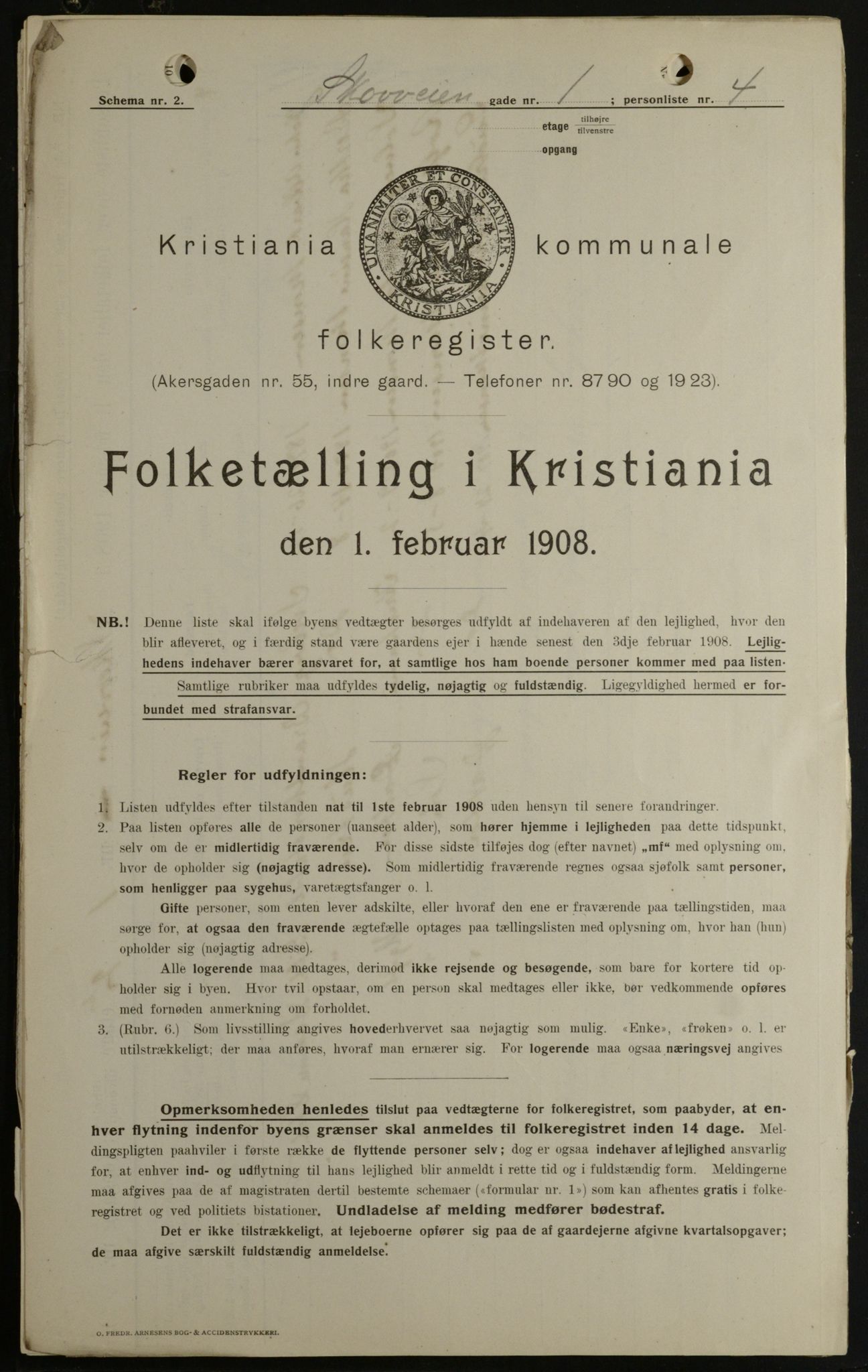 OBA, Kommunal folketelling 1.2.1908 for Kristiania kjøpstad, 1908, s. 86735