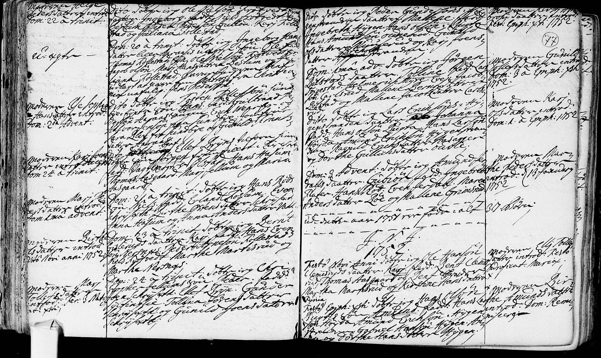 Røyken kirkebøker, SAKO/A-241/F/Fa/L0002: Ministerialbok nr. 2, 1731-1782, s. 77