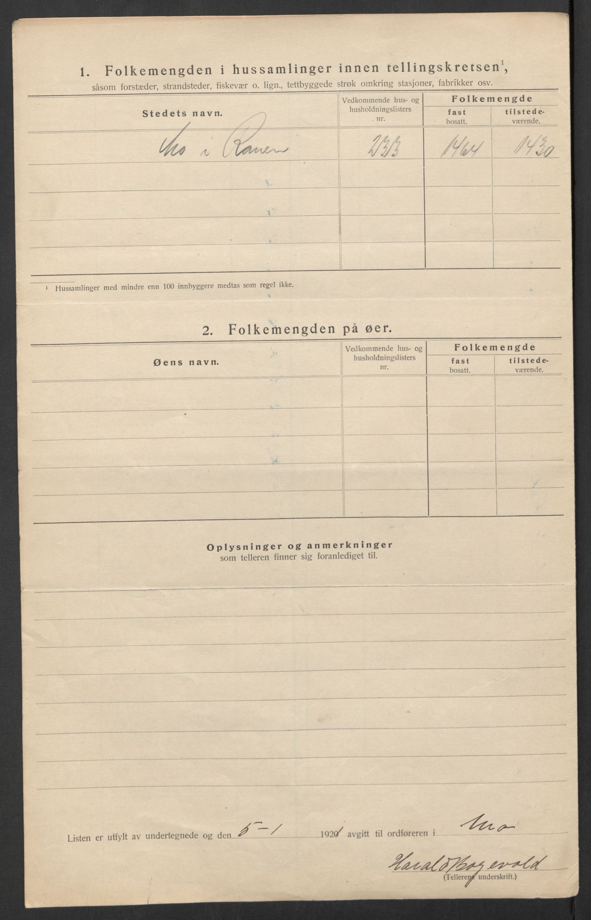 SAT, Folketelling 1920 for 1833 Mo herred, 1920, s. 22