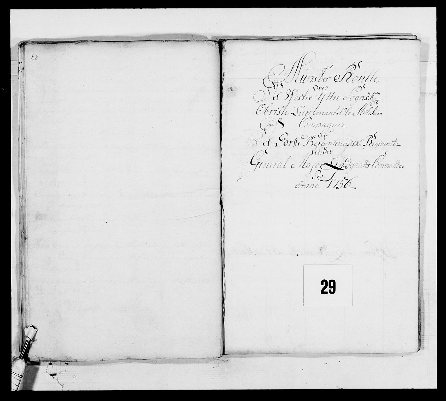 Kommanderende general (KG I) med Det norske krigsdirektorium, AV/RA-EA-5419/E/Ea/L0517: 1. Bergenhusiske regiment, 1742-1756, s. 445