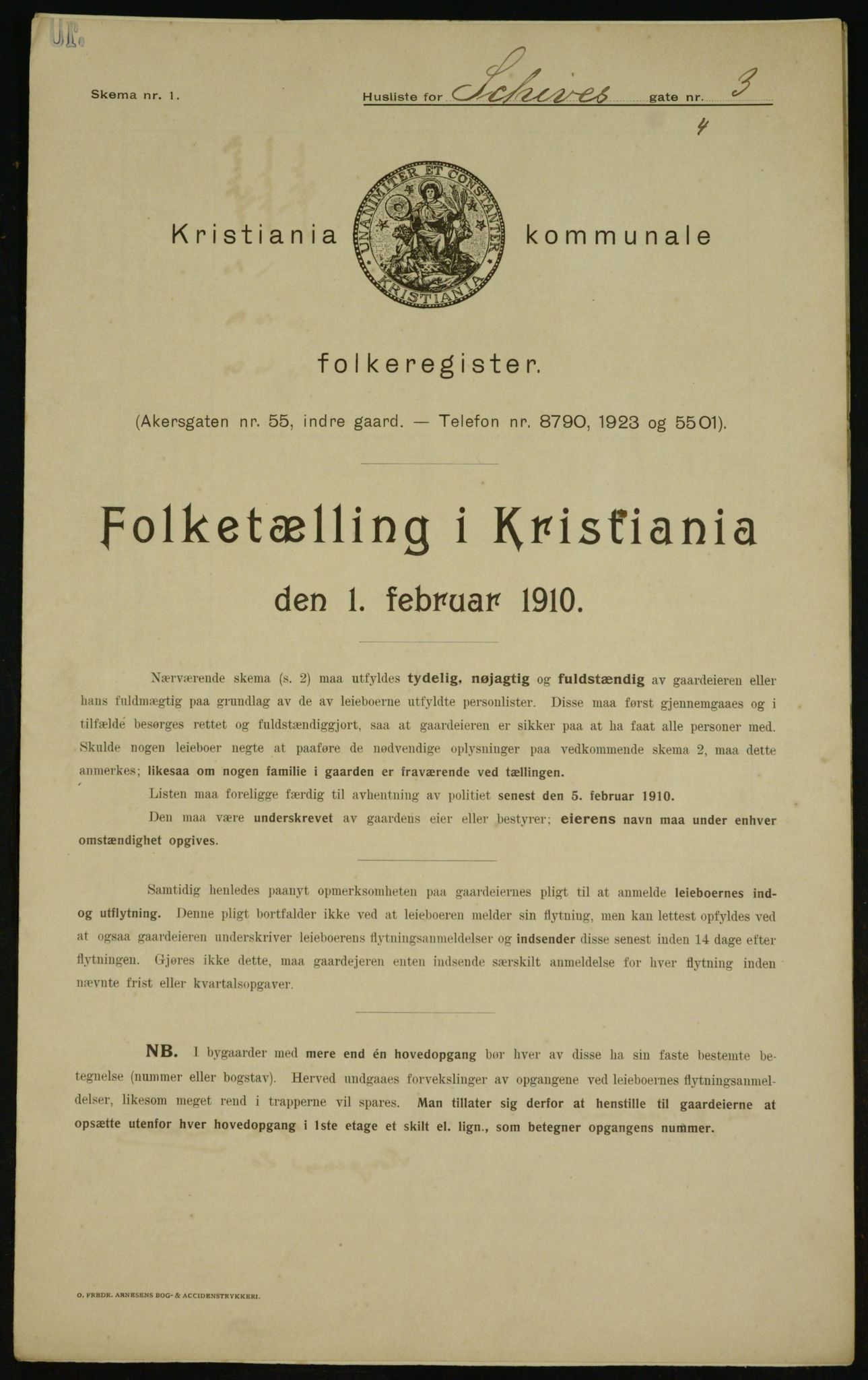 OBA, Kommunal folketelling 1.2.1910 for Kristiania, 1910, s. 85597