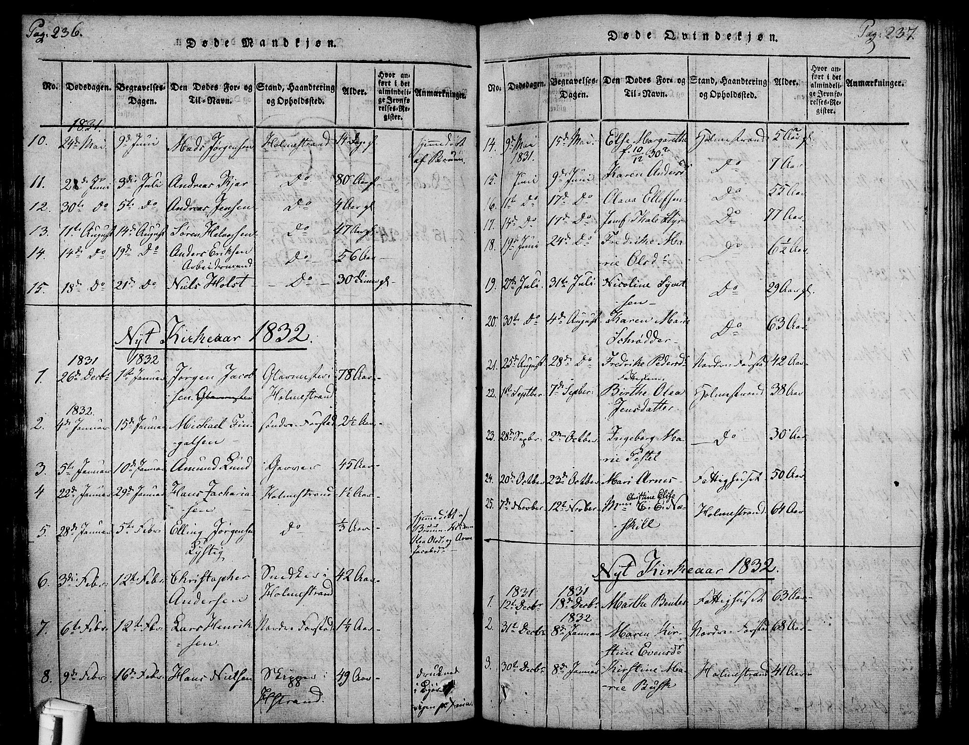Holmestrand kirkebøker, AV/SAKO-A-346/F/Fa/L0001: Ministerialbok nr. 1, 1814-1840, s. 236-237