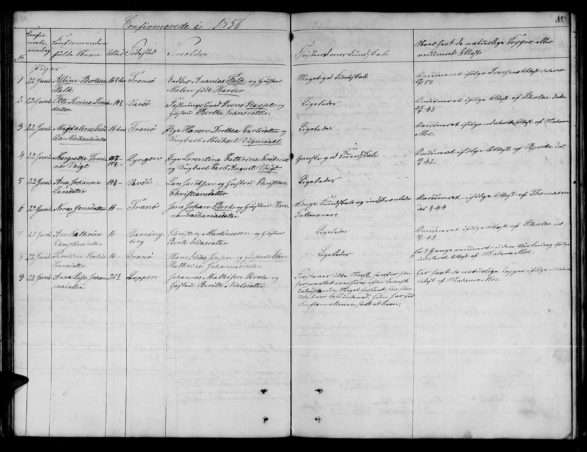 Vardø sokneprestkontor, AV/SATØ-S-1332/H/Hb/L0001klokker: Klokkerbok nr. 1, 1844-1861, s. 88