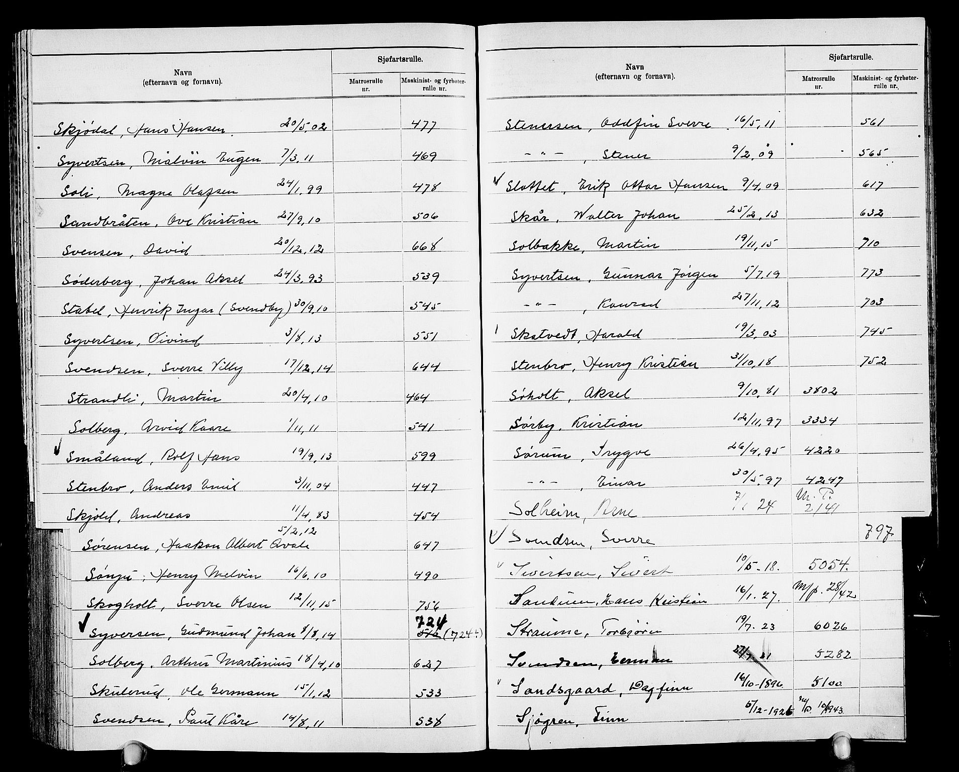 Drammen innrulleringsdistrikt, SAKO/A-781/G/Ga/L0002: Navneregister til rullene, 1940, s. 178