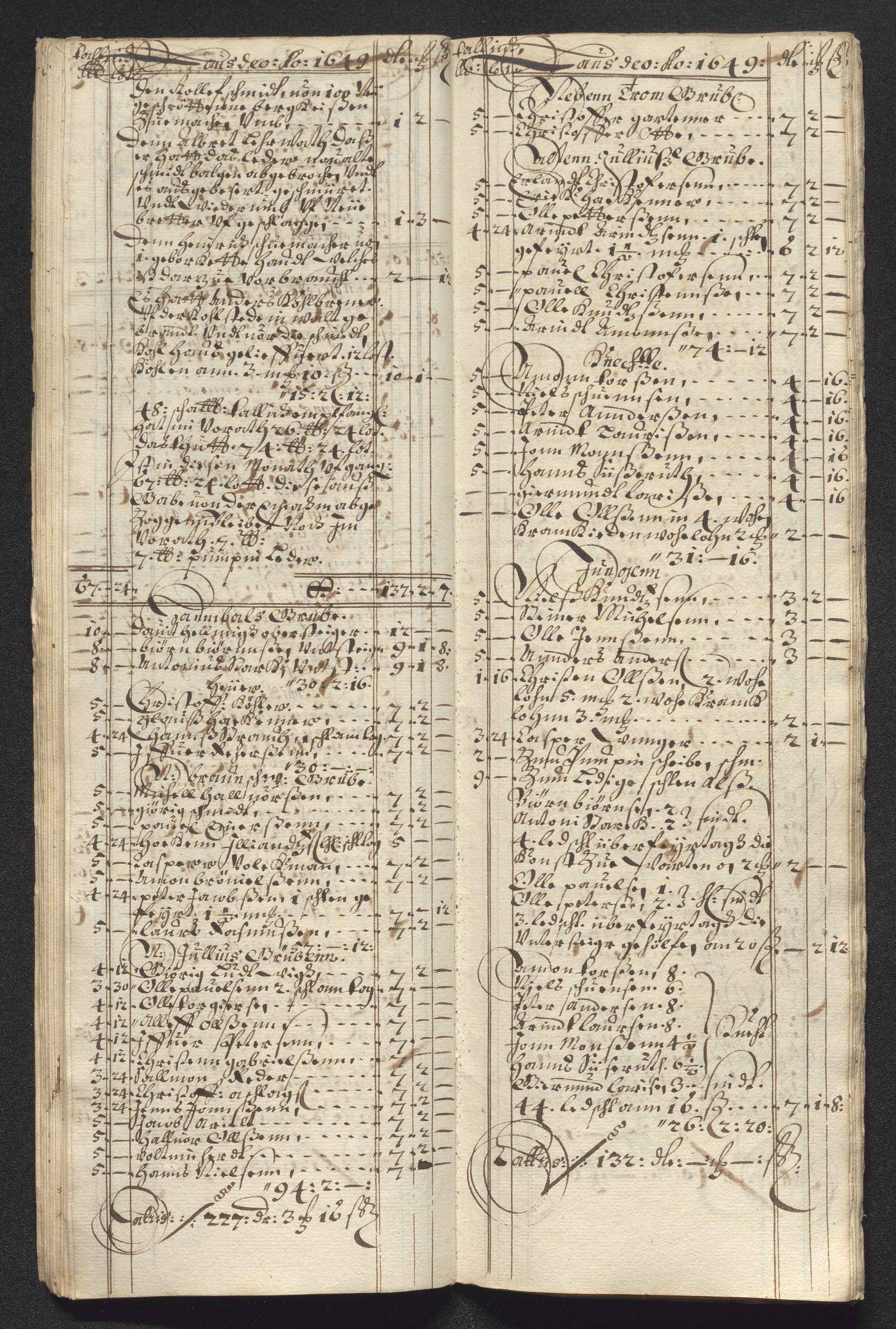 Kongsberg Sølvverk 1623-1816, SAKO/EA-3135/001/D/Dc/Dcd/L0023: Utgiftsregnskap for gruver m.m., 1649, s. 274